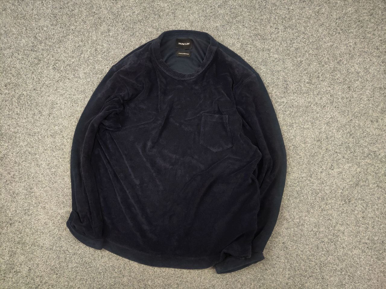 Howlin' Howlin' Headhunter Belgium Navy velour Pocket longsleeve Size US M / EU 48-50 / 2 - 3 Thumbnail