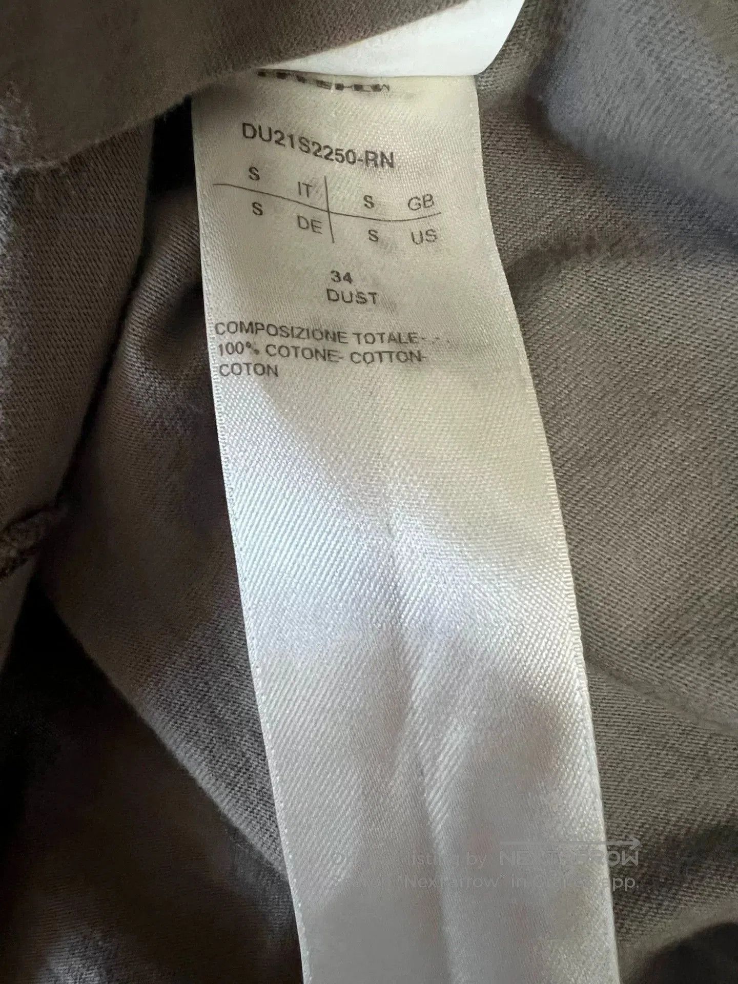 Rick Owens Rick Owens Gray Short Sleeve T. Size US S / EU 44-46 / 1 - 3 Thumbnail