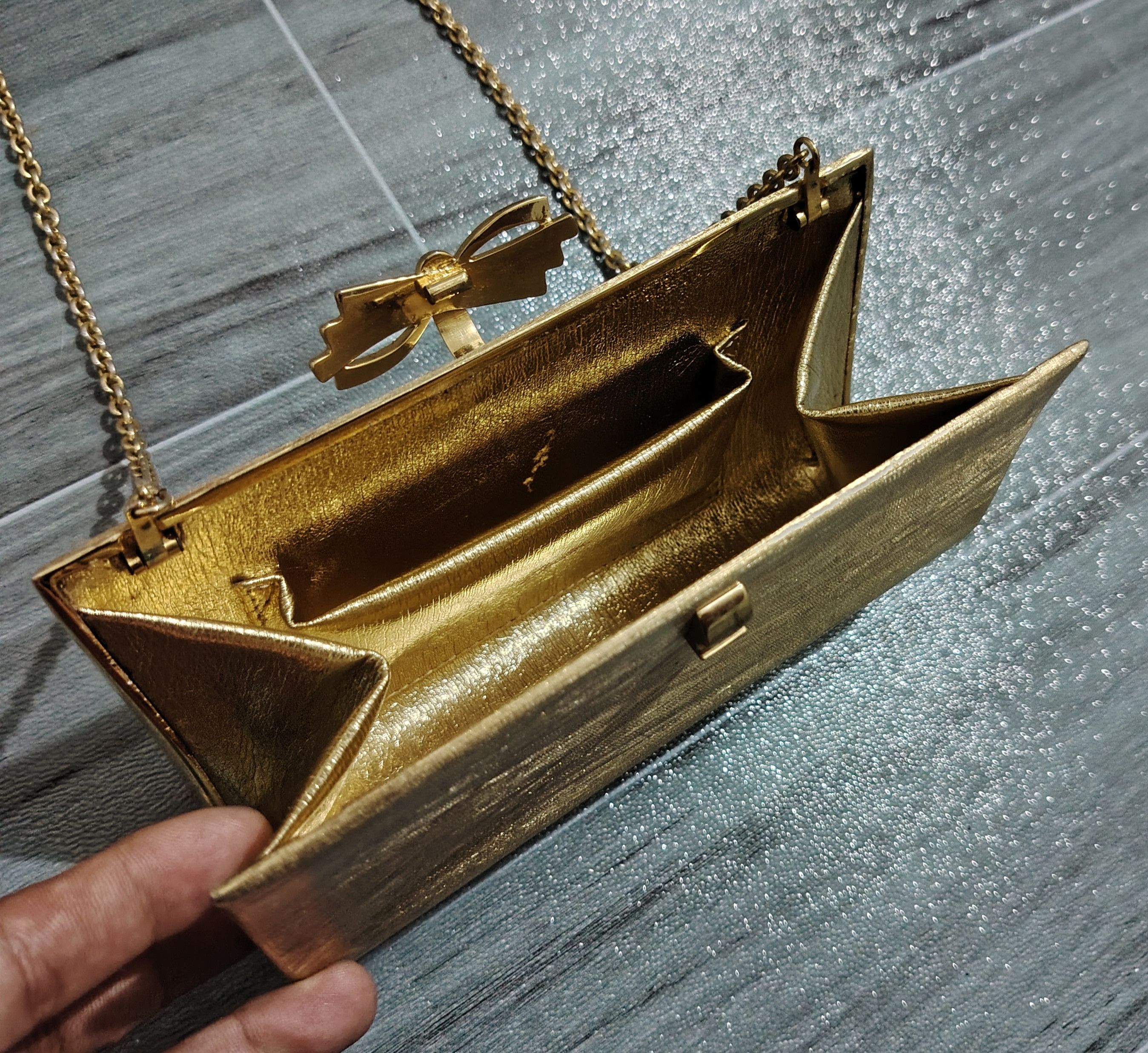 Other RODO - Vintage - Brushed Gold Metal Clutch Size ONE SIZE - 5 Thumbnail