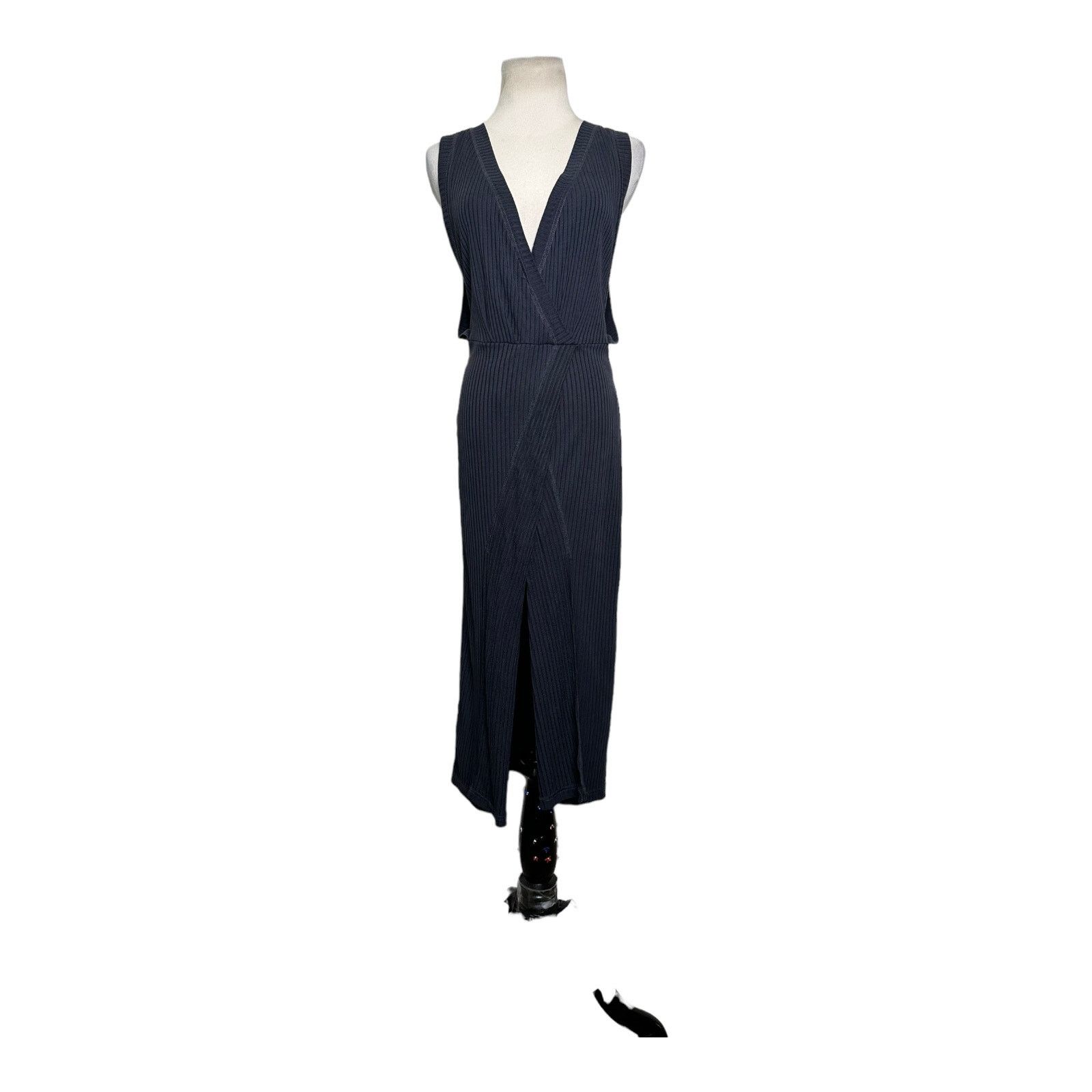 Free People Free People gray front cross flap slit midi dress small Size S / US 4 / IT 40 - 8 Thumbnail