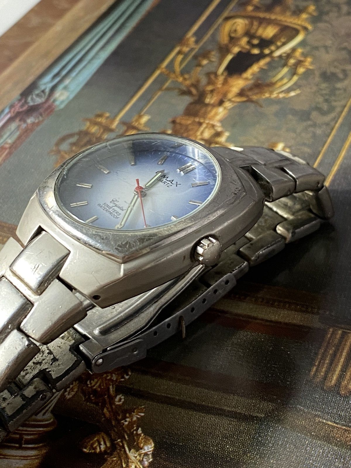 Jewelry Vintage Omax Quartz Crystal 50M Water Resistant Watch Size ONE SIZE - 3 Thumbnail