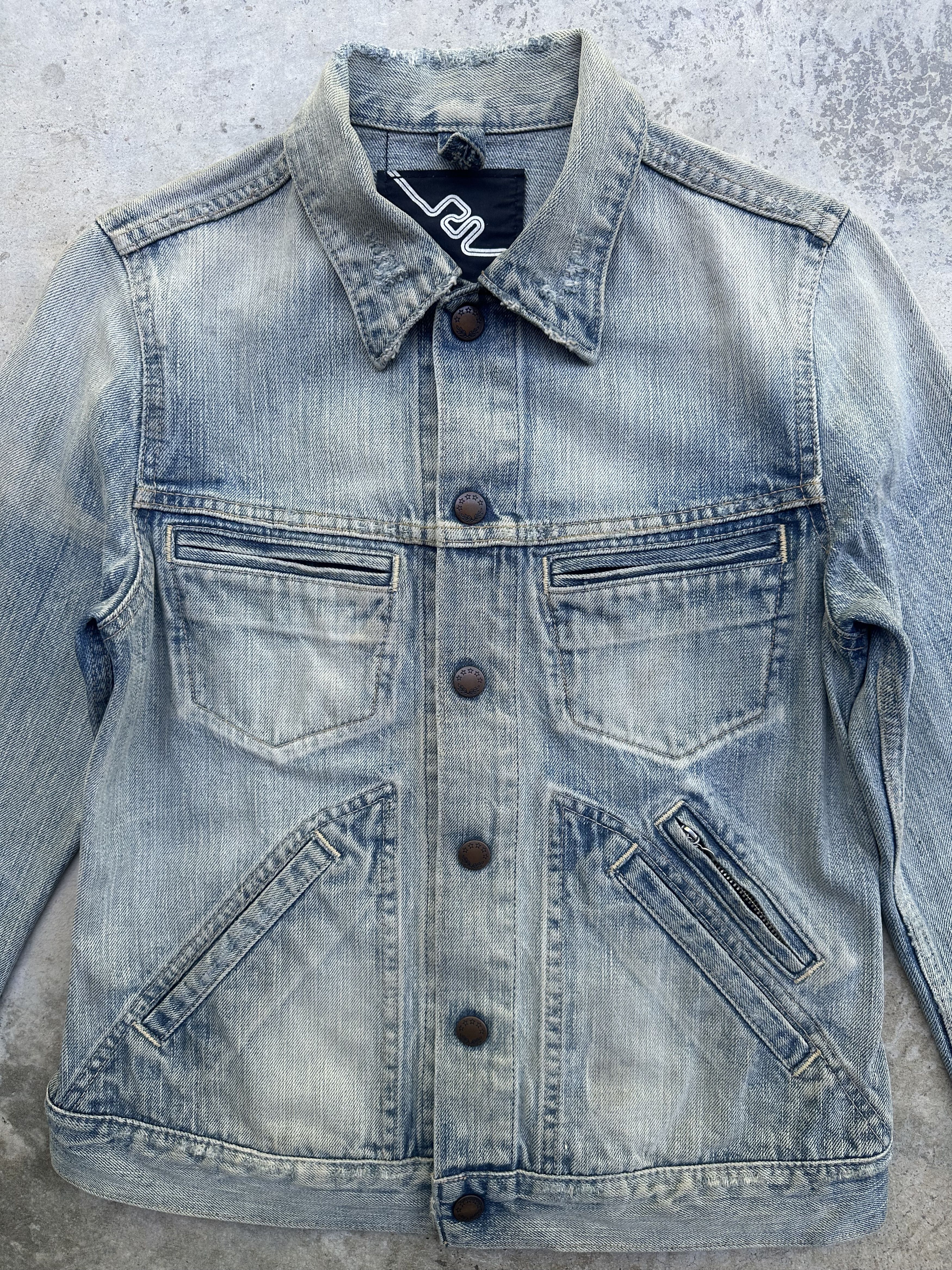 If Six Was Nine Vintage RNA Distressed Denim Snap Button Patina Jacket Jeans Size US M / EU 48-50 / 2 - 4 Thumbnail