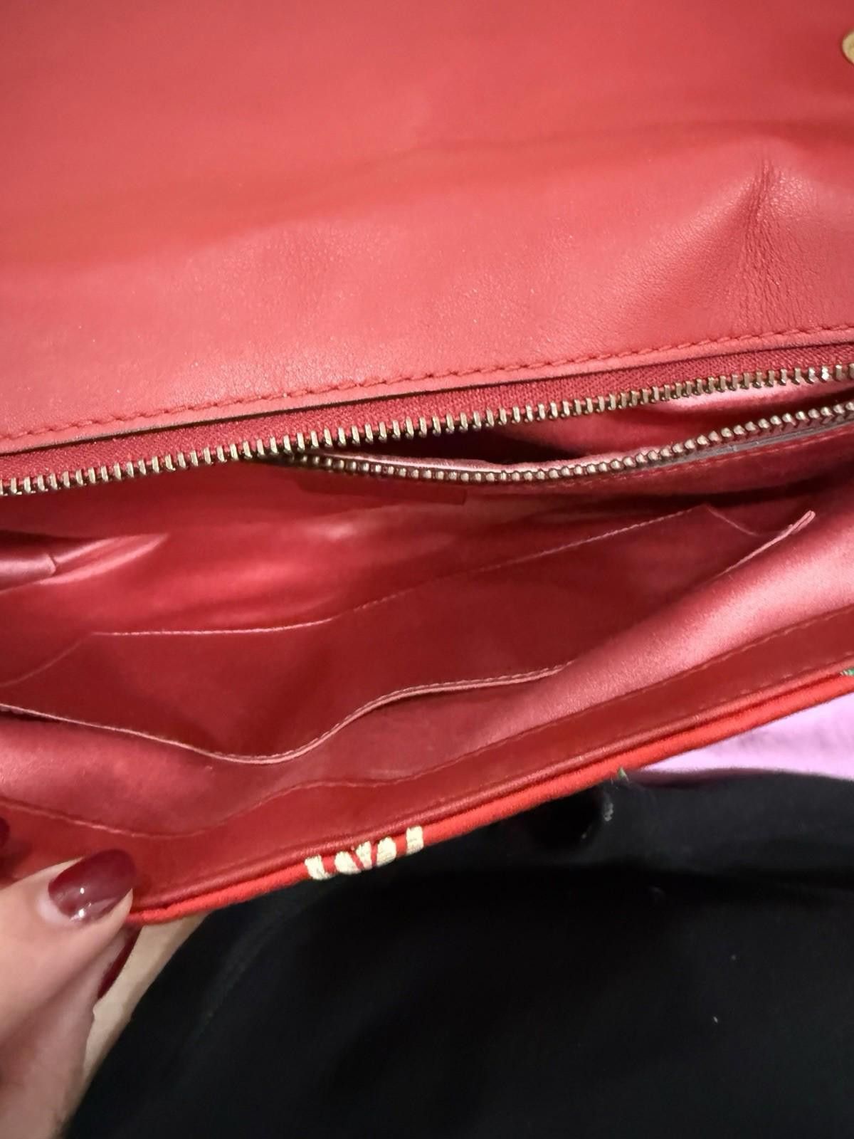 Gucci Gucci GG Marmont Medium Red Matelasse Satin Shoulder Bag Size ONE SIZE - 7 Thumbnail