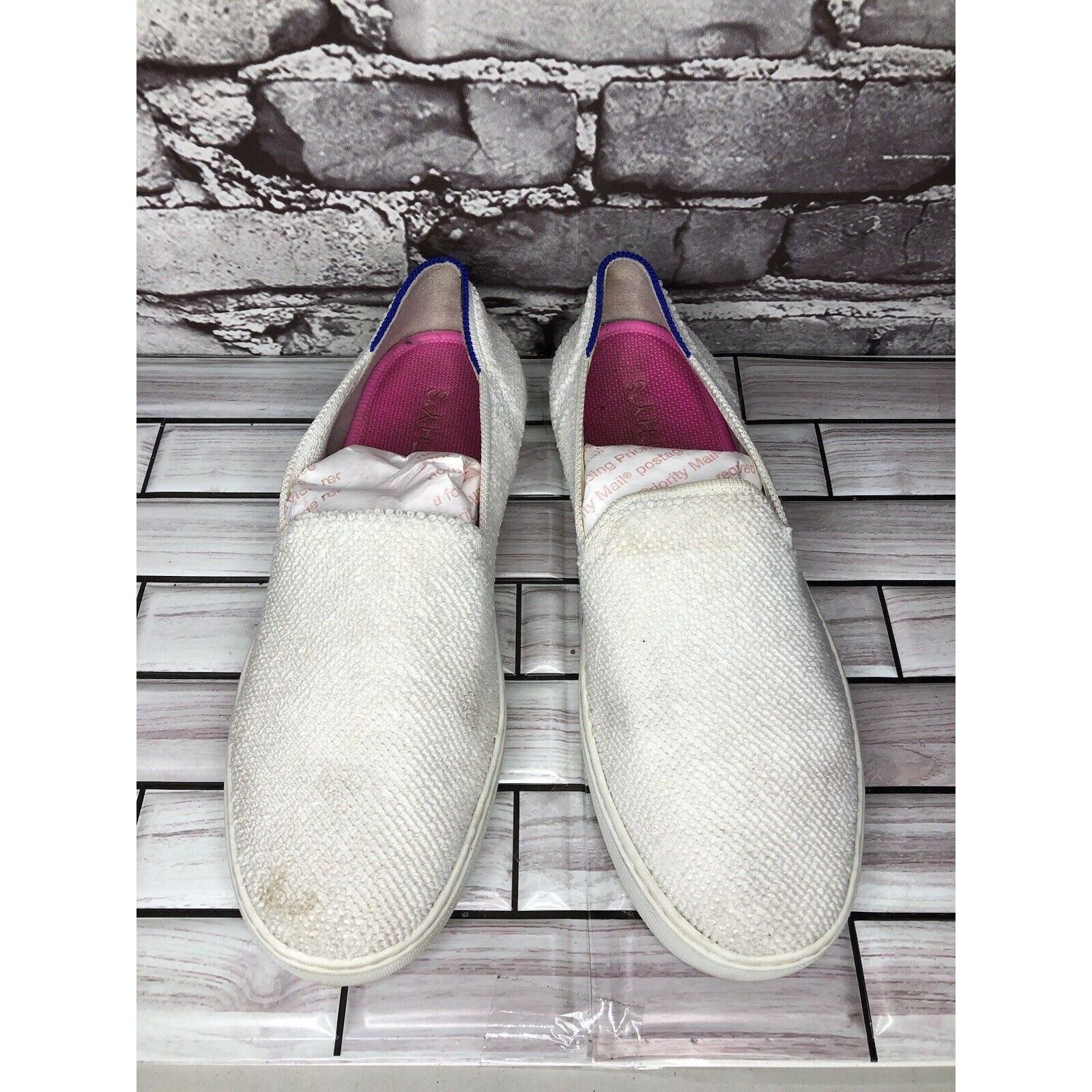 Other Rothy's The Sneakers White Terry Cloth Fabric Slip On Comfor Size US 9 / IT 39 - 2 Thumbnail