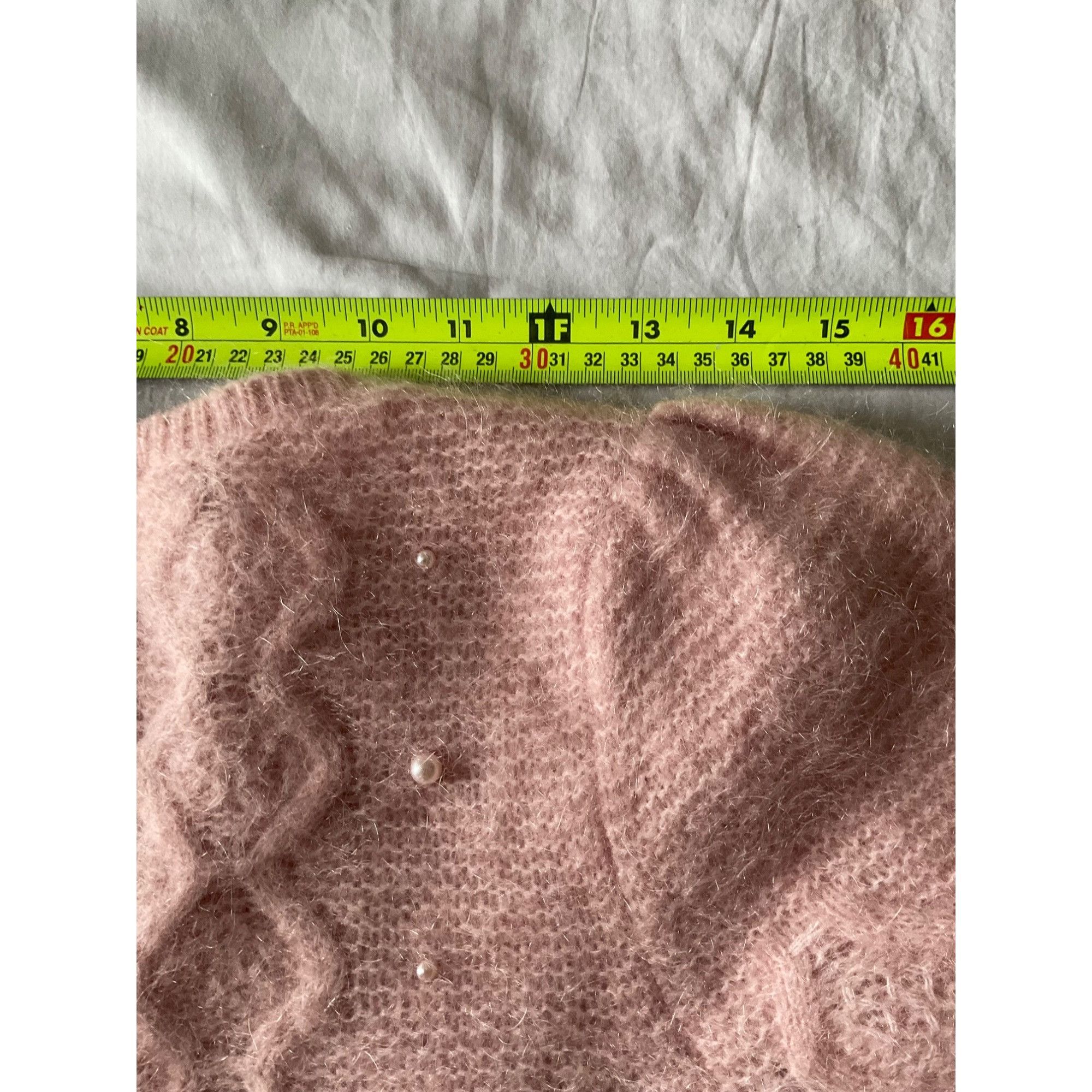 Sezane NWOT Sezane Nattie Cardigan Size M Powder Pink pearls bust36 Size M / US 6-8 / IT 42-44 - 7 Thumbnail