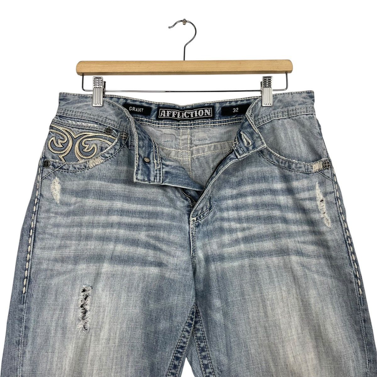Affliction Vintage Affliction Embroidery Logo Denim Jeans Size US 32 / EU 48 - 15 Thumbnail