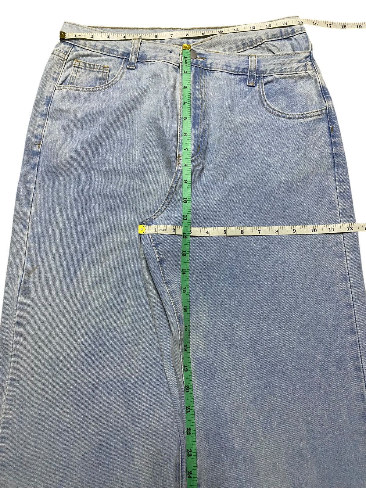 Japanese Brand Dazy Wide Leg Light Wash Jeans Minimalist Korean Style Size US 30 / EU 46 - 8 Thumbnail