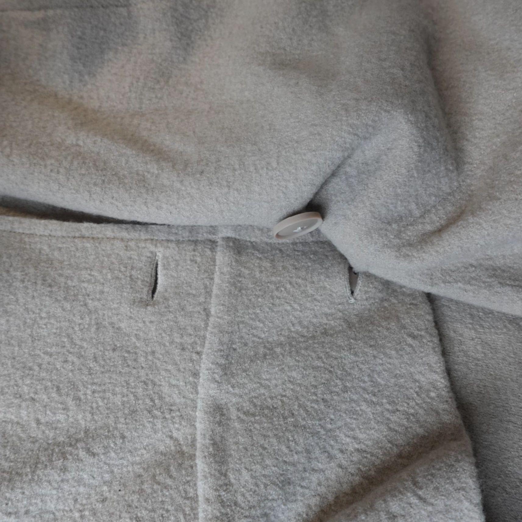 Vintage Garnet Hill Womens Jacket 10 Beige 100% Wool Boiled Asymmetrical Long Sleeve Button Toggle Fall Spring Winter Casual Mens Womens Girls Boys Size L / US 10 / IT 46 - 4 Thumbnail