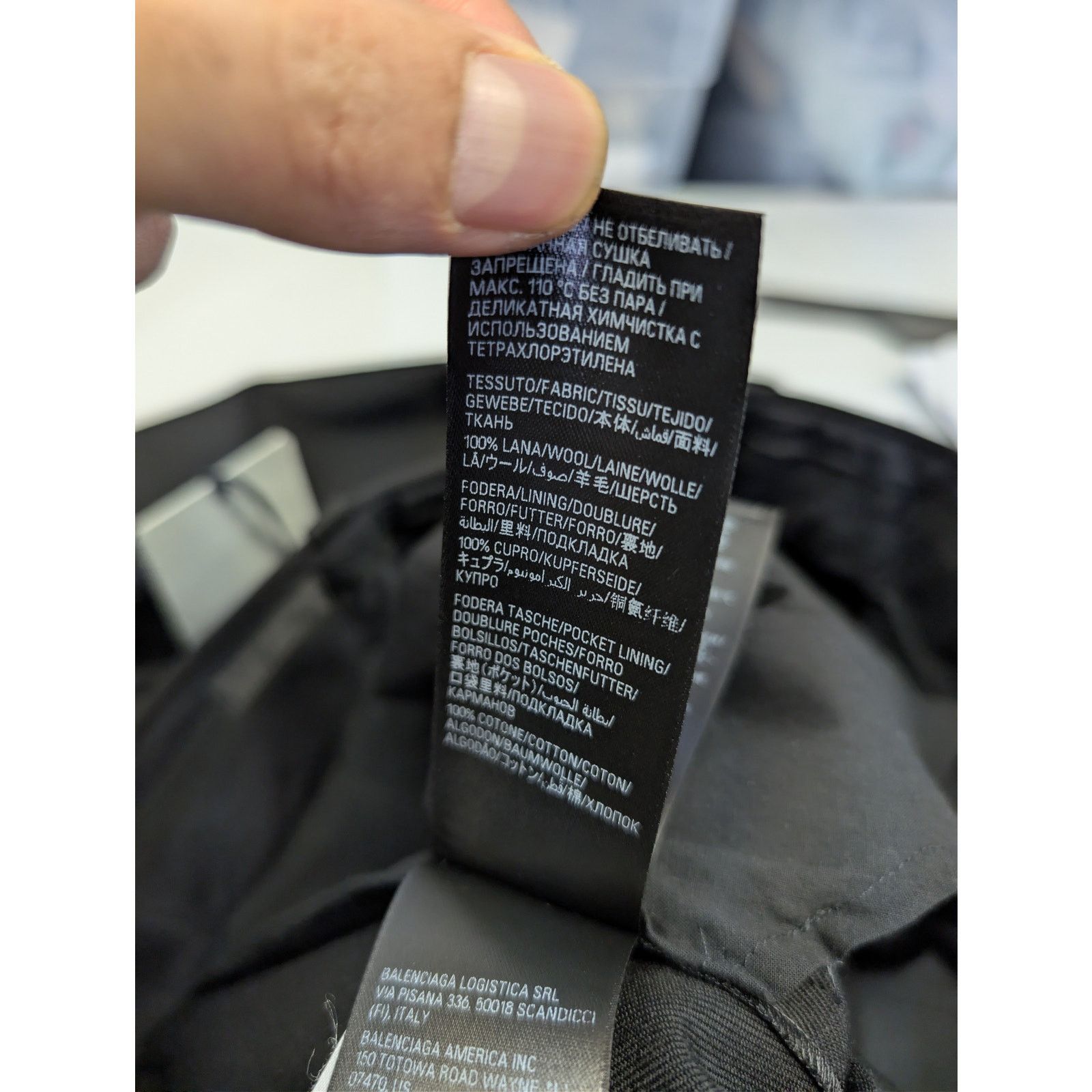 Balenciaga o1rshd1 Unisex Dry Wool Twill Tailored Pants in Black Size US 30 / EU 46 - 19 Thumbnail