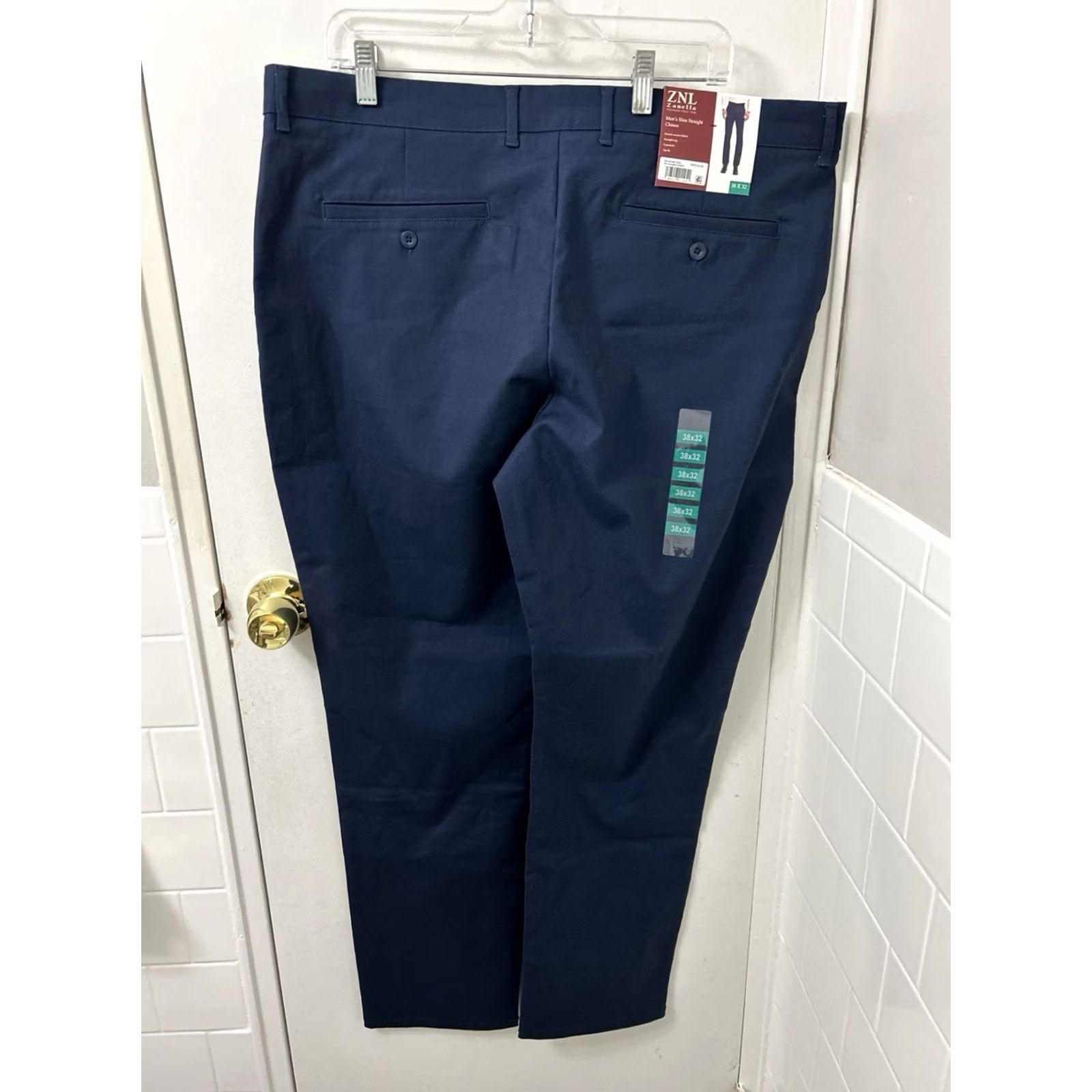 Zanella ZNL Zanella Chinos Pants Mens 38x32 Navy Blue Slim Straight Trousers NWT Size US 38 / EU 54 - 2 Thumbnail