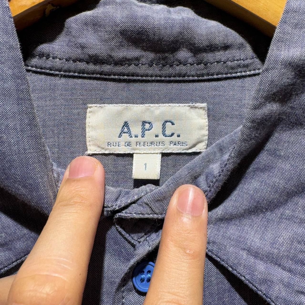 A.P.C. A.P.C Grey Japanese Linen Officer Style Shirt Size US M / EU 48-50 / 2 - 8 Thumbnail