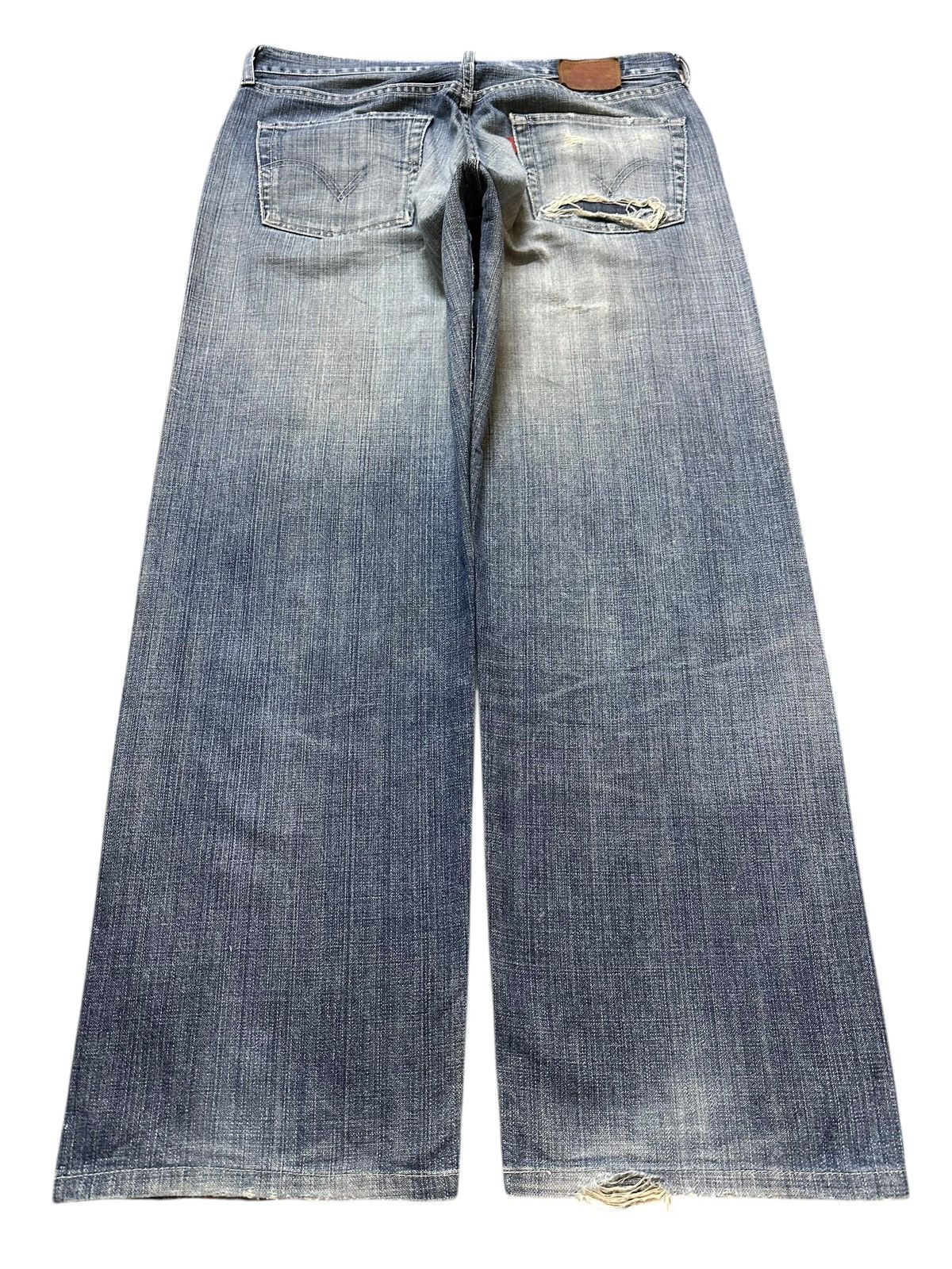 Levi's Vintage 90s Levis 503 Blue Wash Faded Distressed Baggy Jeans Size US 34 / EU 50 - 2 Thumbnail