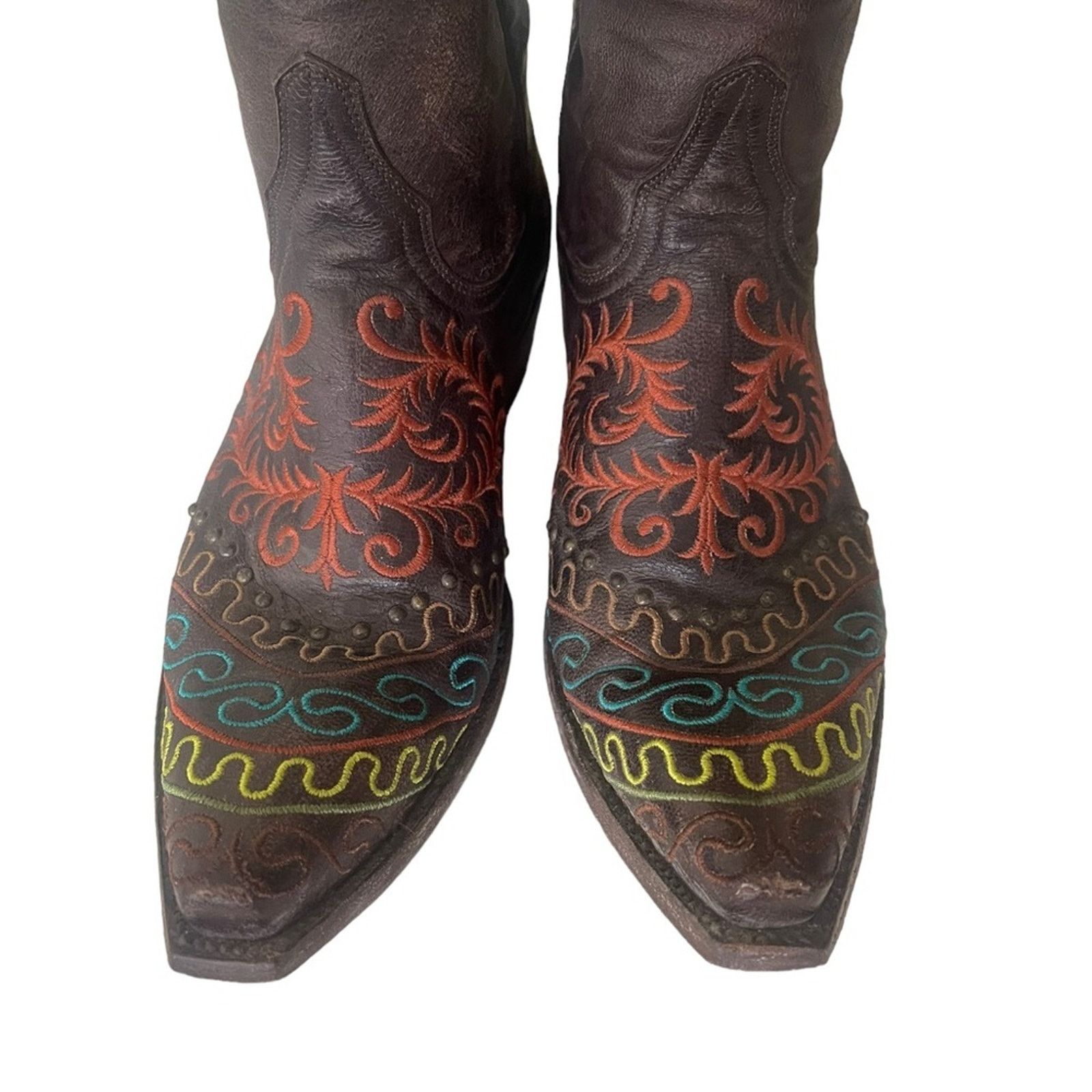 Old Gringo Old Gringo Zarape Chocolate Colorful Stitched Boots sz 7.5 B Size US 7.5 / IT 37.5 - 8 Thumbnail