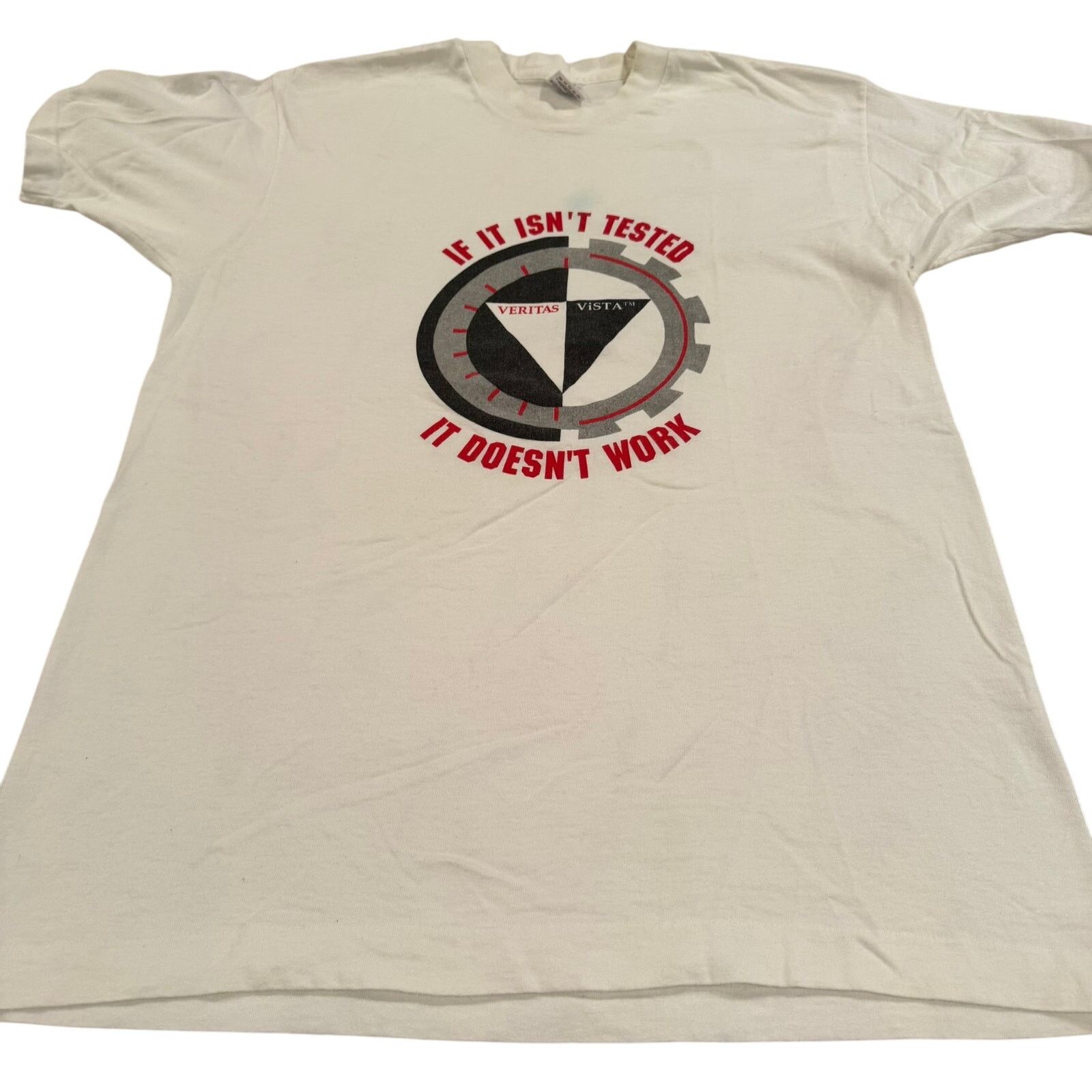 Fruit Of The Loom Vintage Veritas Vista T-Shirt - Size Large - Good Condition Size US L / EU 52-54 / 3 - 1 Thumbnail