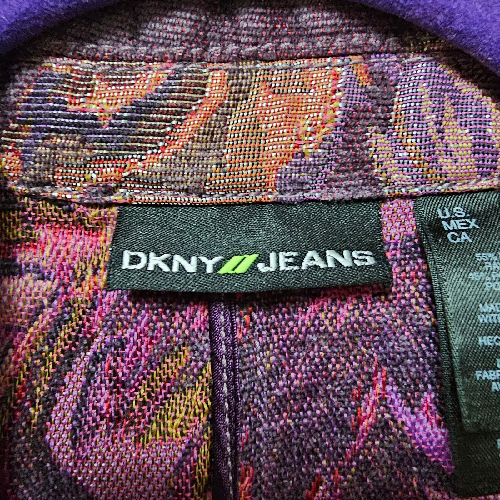 DKNY DKNY Womens Purple/Pink Brocade Tapestry Floral Jacket Small Size S / US 4 / IT 40 - 9 Thumbnail