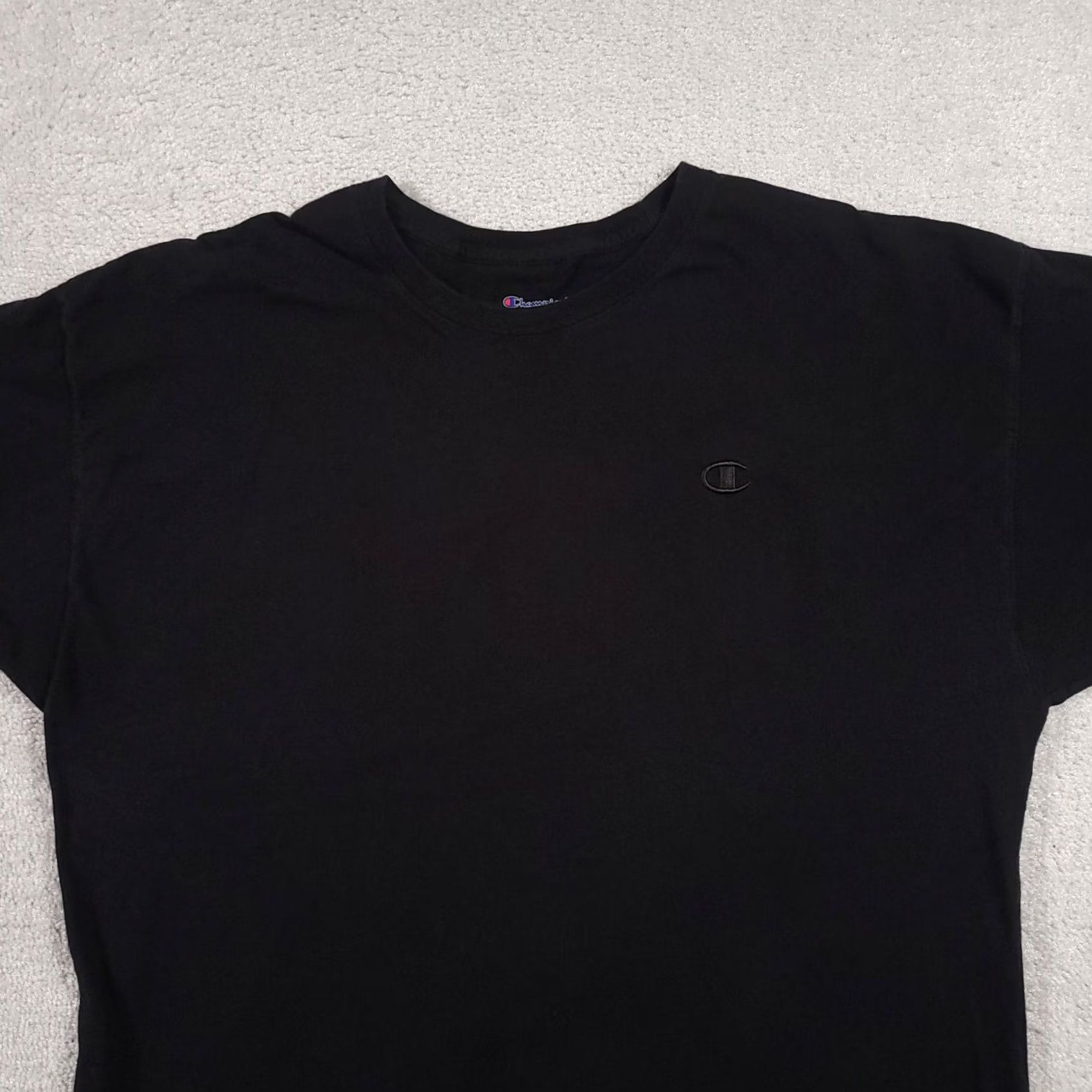 Champion VINTAGE Champion Shirt Mens 2XL Black Crew Neck Short Sleeve Embroidered Logo T Size US XXL / EU 58 / 5 - 3 Thumbnail