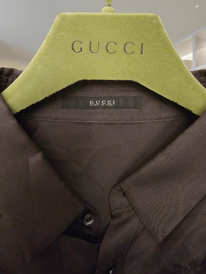 Gucci $1750 Gucci Dark Green Silk Floral Shirt Size US L / EU 52-54 / 3 - 10 Thumbnail