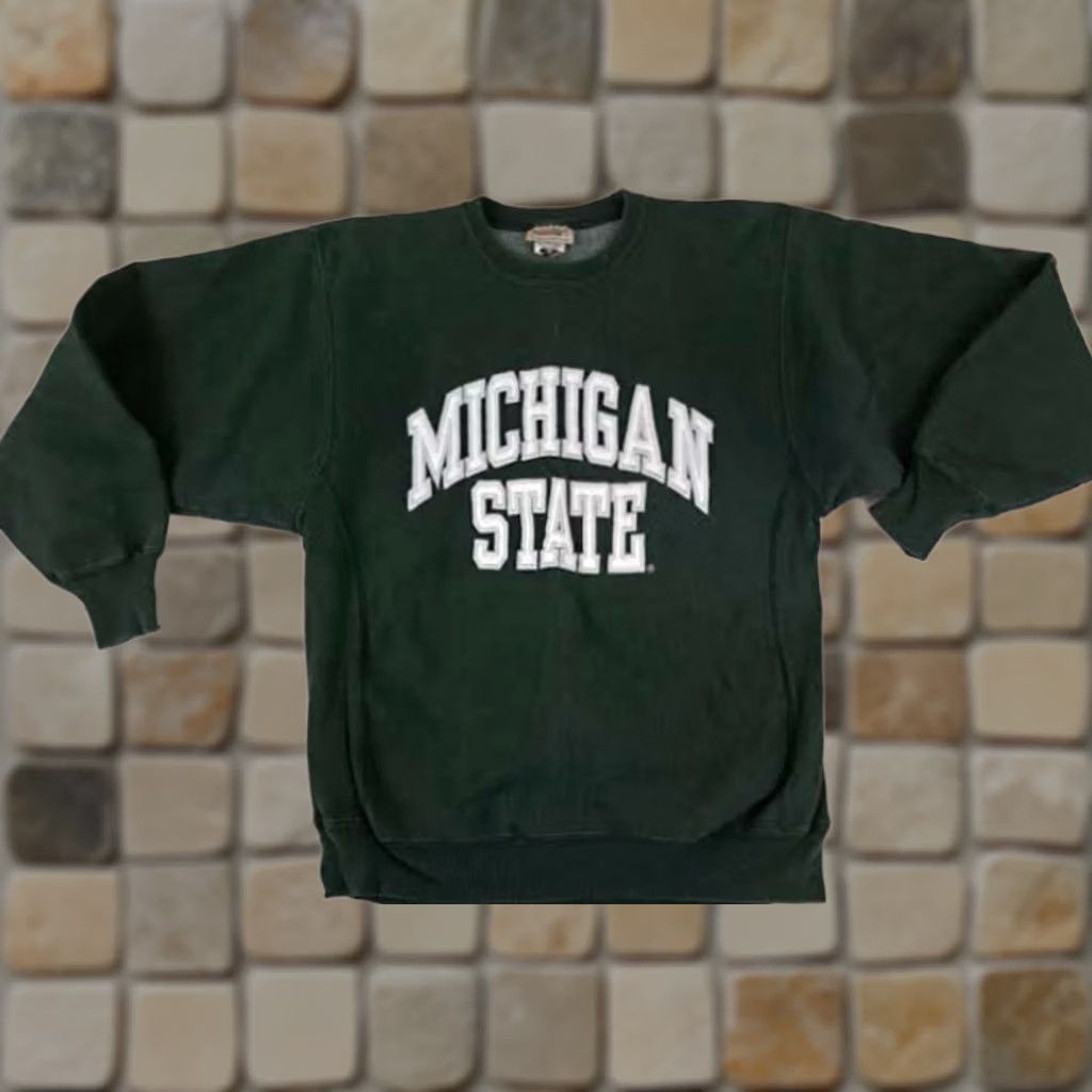 Vintage VINTAGE Michigan State Basketball Reverse Weave Sweatshirt Steve & Barry Unisex Adults M Green Pullover College Mens Size US M / EU 48-50 / 2 - 1 Thumbnail