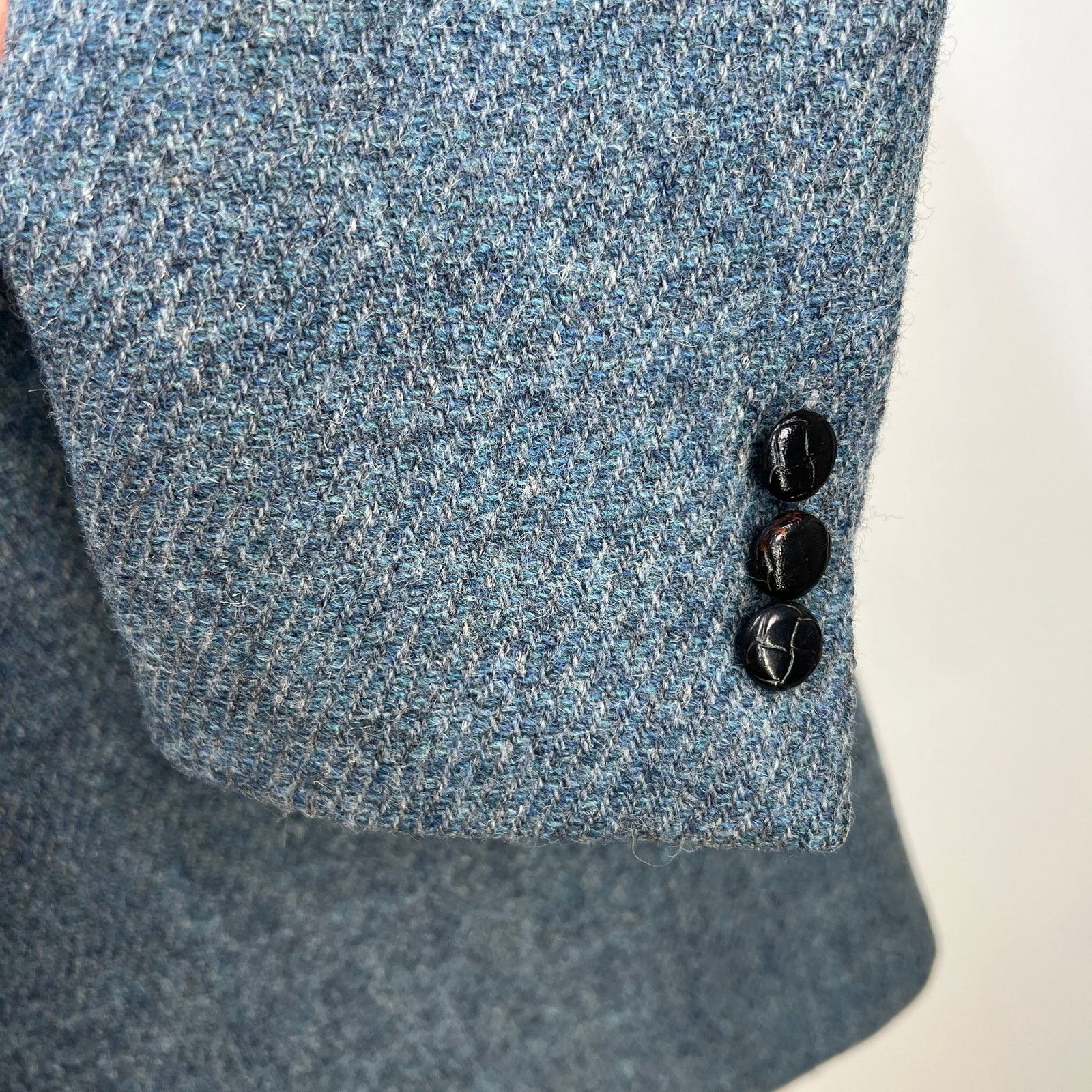 Harris Tweed × Vintage Harris Tweed Blue Wool Blazer Single Breasted 2 Button Size 42R - 7 Thumbnail