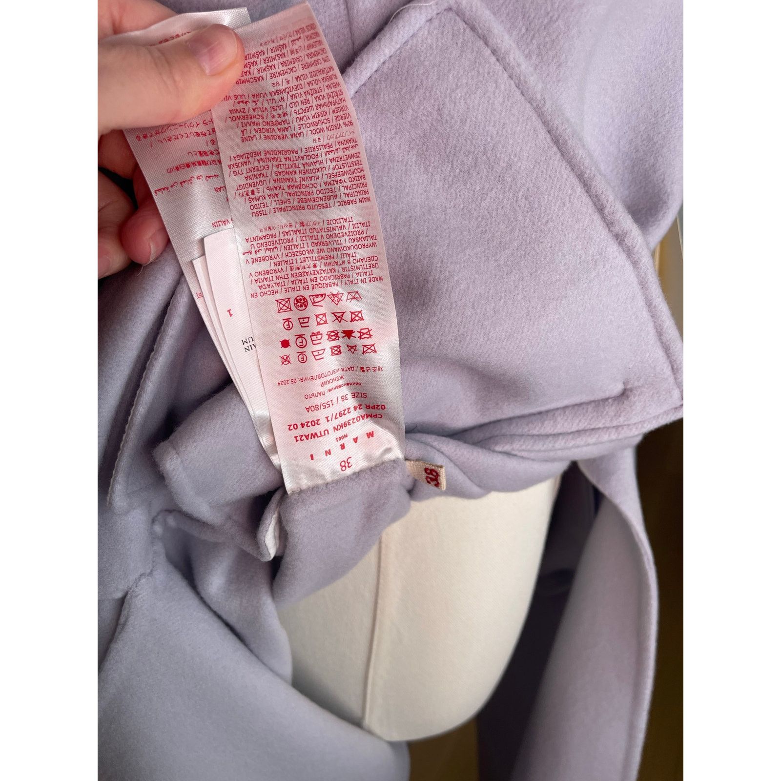 Marni Marni Lilac Wool Cashmere Belted Coat Size 38 NWT Size XS / US 0-2 / IT 36-38 - 14 Thumbnail