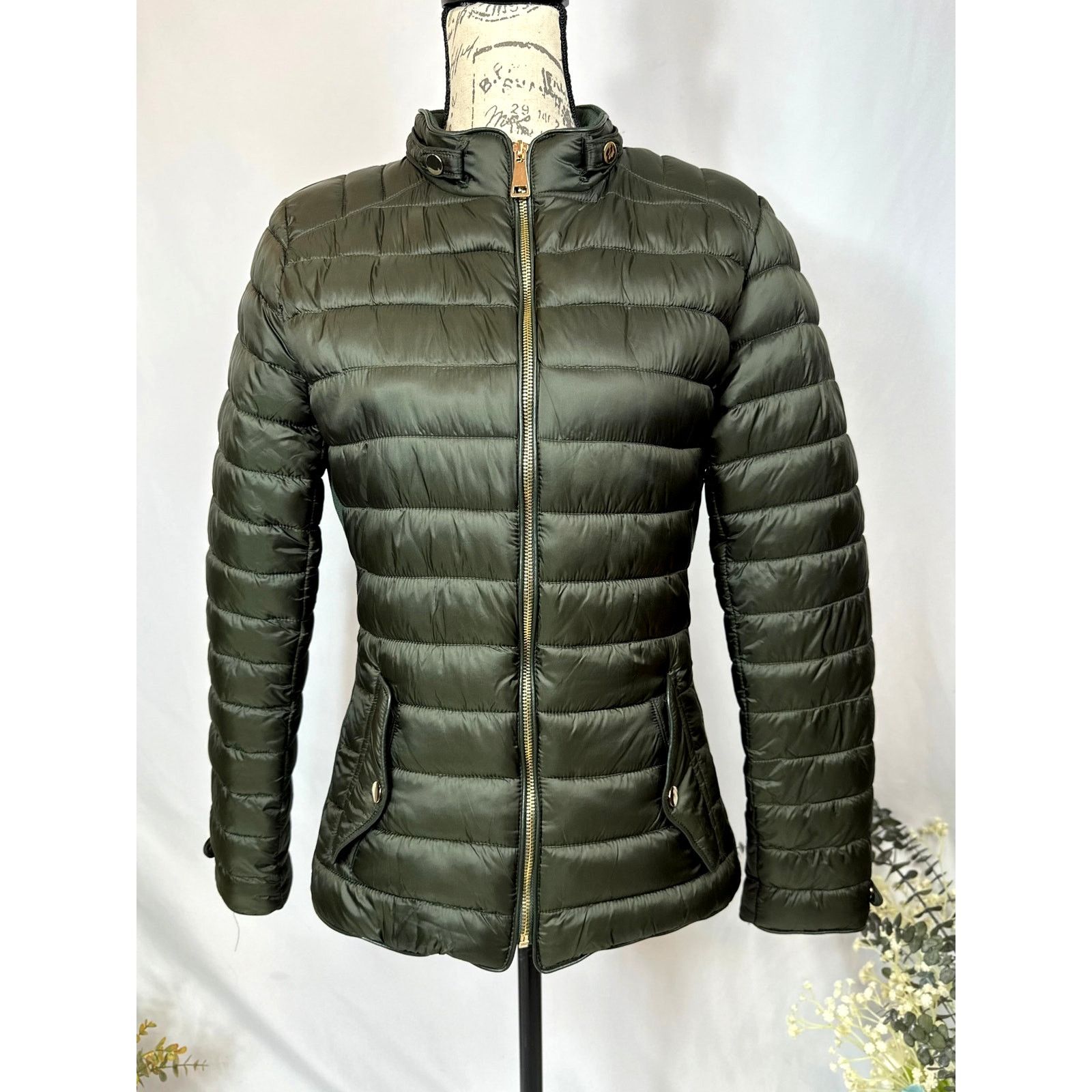 Other Sweet Look Womens Puffer Jacket Forest Green size L Size L / US 10 / IT 46 - 6 Thumbnail