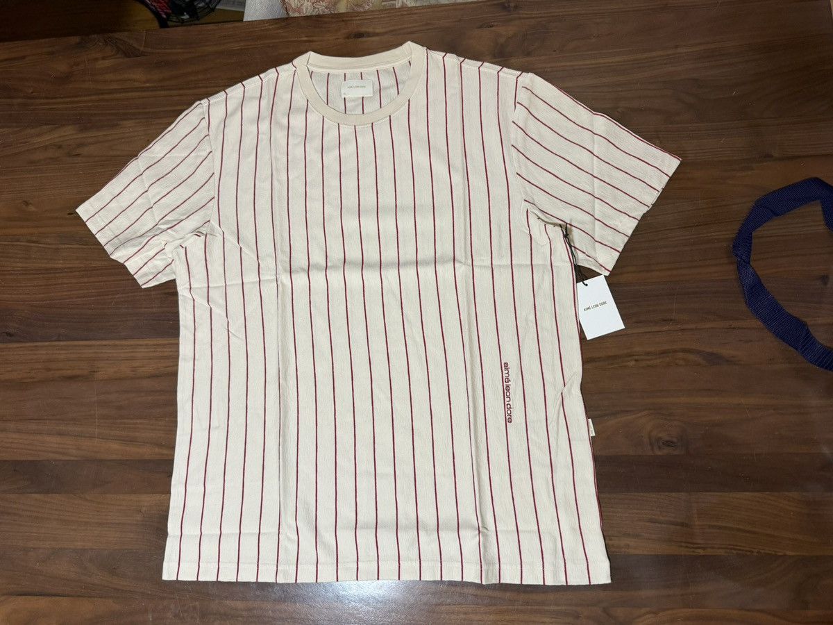 Aime Leon Dore Aimé Leon Dore Aime ALD Pinstripe Tee 'Pristine' (Cream) XL Size US XL / EU 56 / 4 - 1 Thumbnail