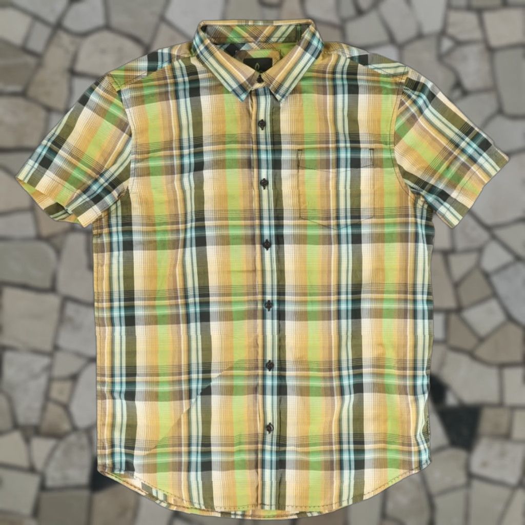 Prana Prana Button Down Pocket Cotton Blend Plaid Shirt Green Men's M Size US M / EU 48-50 / 2 - 1 Thumbnail