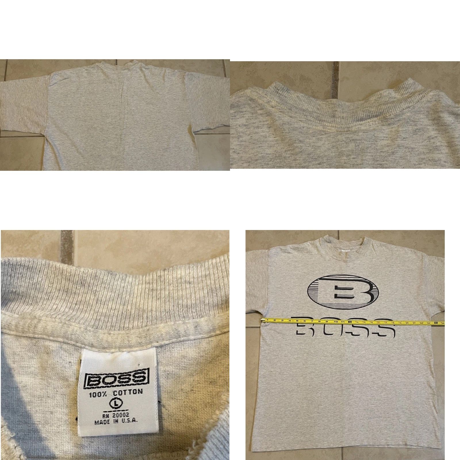 Vintage VINTAGE 90s Boss Faded Shirt L Gray Mens T-Shirt Short Sleeve Rock Punk Hip Hop Funny Joke 80s 90s USA Single Stitch Vintage Shirt Size US L / EU 52-54 / 3 - 9 Thumbnail