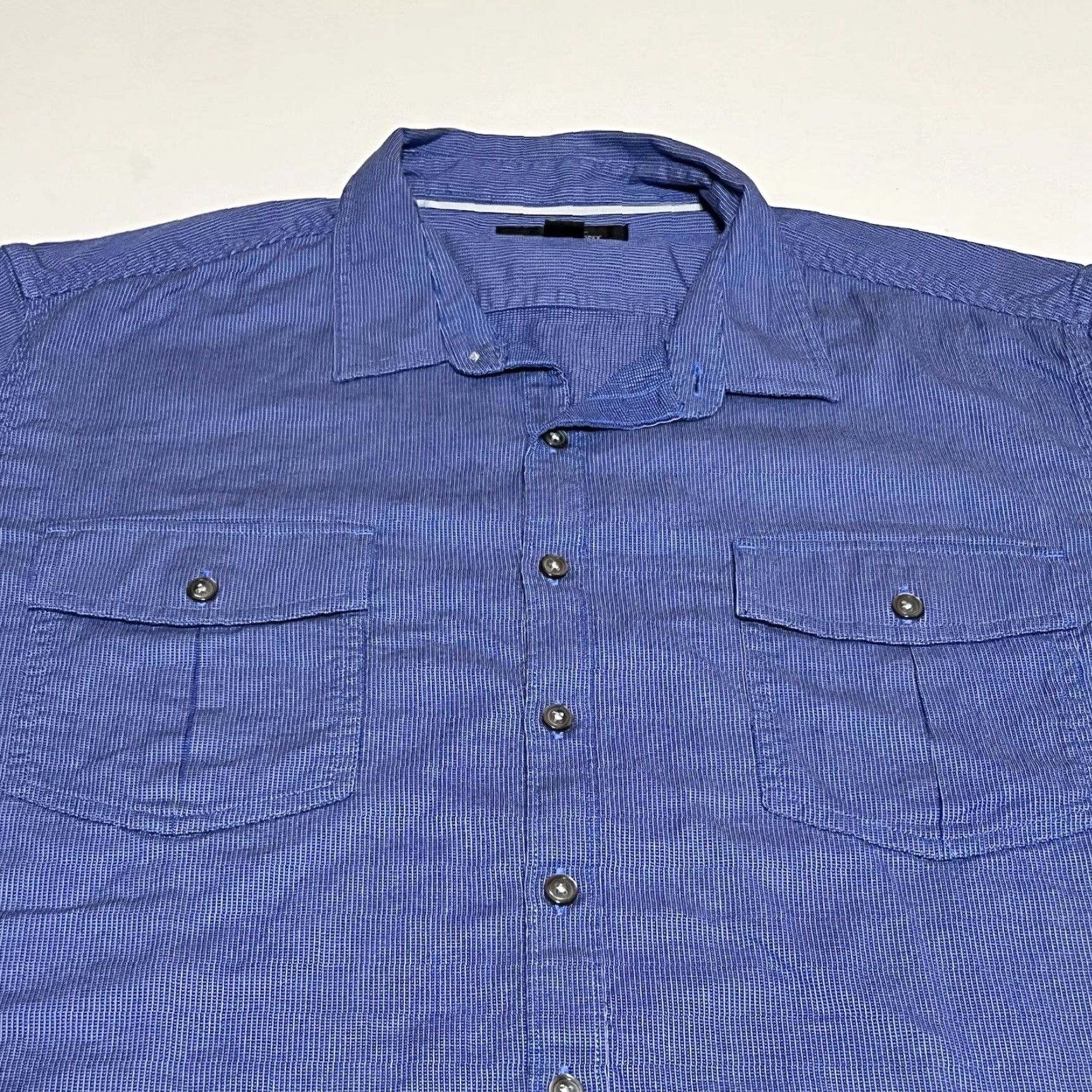 Marcs Marc Anthony Shirt Mens XXL Button-Up Blue Long Sleeve Stretch Slim Fit Collared Woven Cotton Blend Size US XXL / EU 58 / 5 - 2 Thumbnail