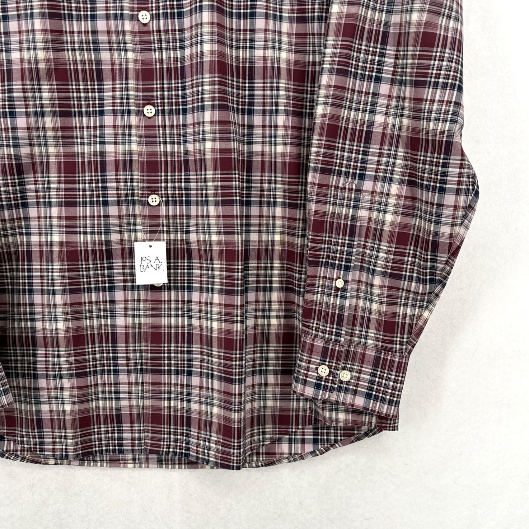 Jos. A. Bank Jos. A. Bank Shirt Mens Medium Red Plaid Long Sleeve Stretch Traditional Fit NWT Size US M / EU 48-50 / 2 - 3 Thumbnail