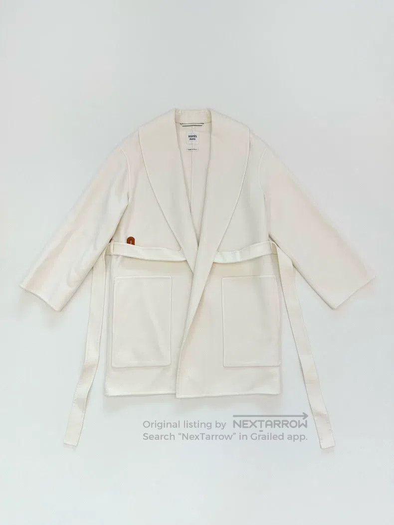 Hermes Hermes Autumn/Winter Beige Cashmere Wool Coat Size XS / US 0-2 / IT 36-38 - 8 Thumbnail