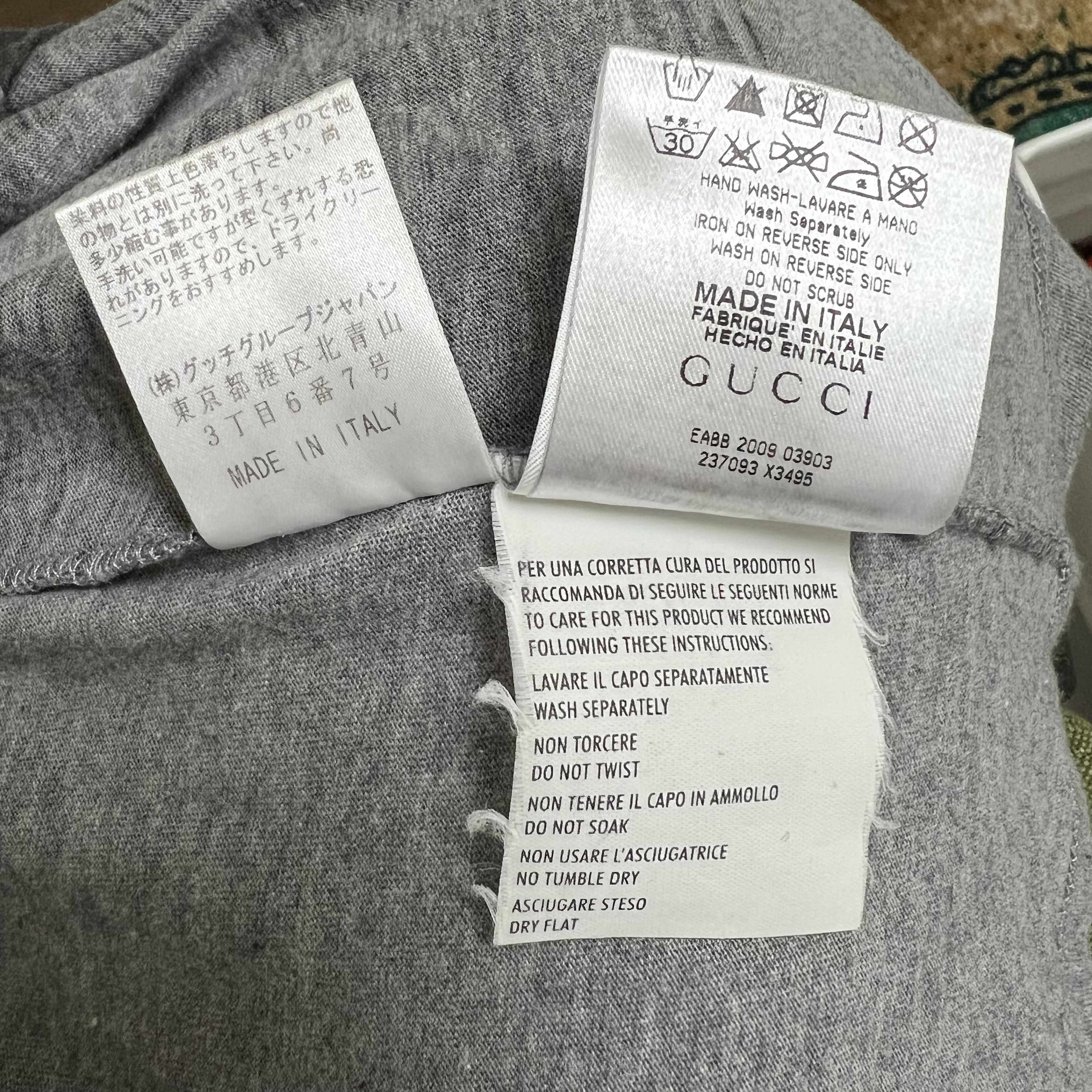Gucci Gucci Men's Grey and Black T-Shirt Size US S / EU 44-46 / 1 - 5 Thumbnail