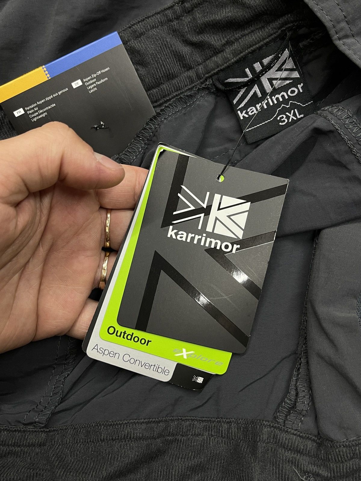 Karrimor Mens Karrimor Aspen Cargo Pants 2in1 Grey Outdoor Gorpcore Size US 40 / EU 56 - 11 Thumbnail