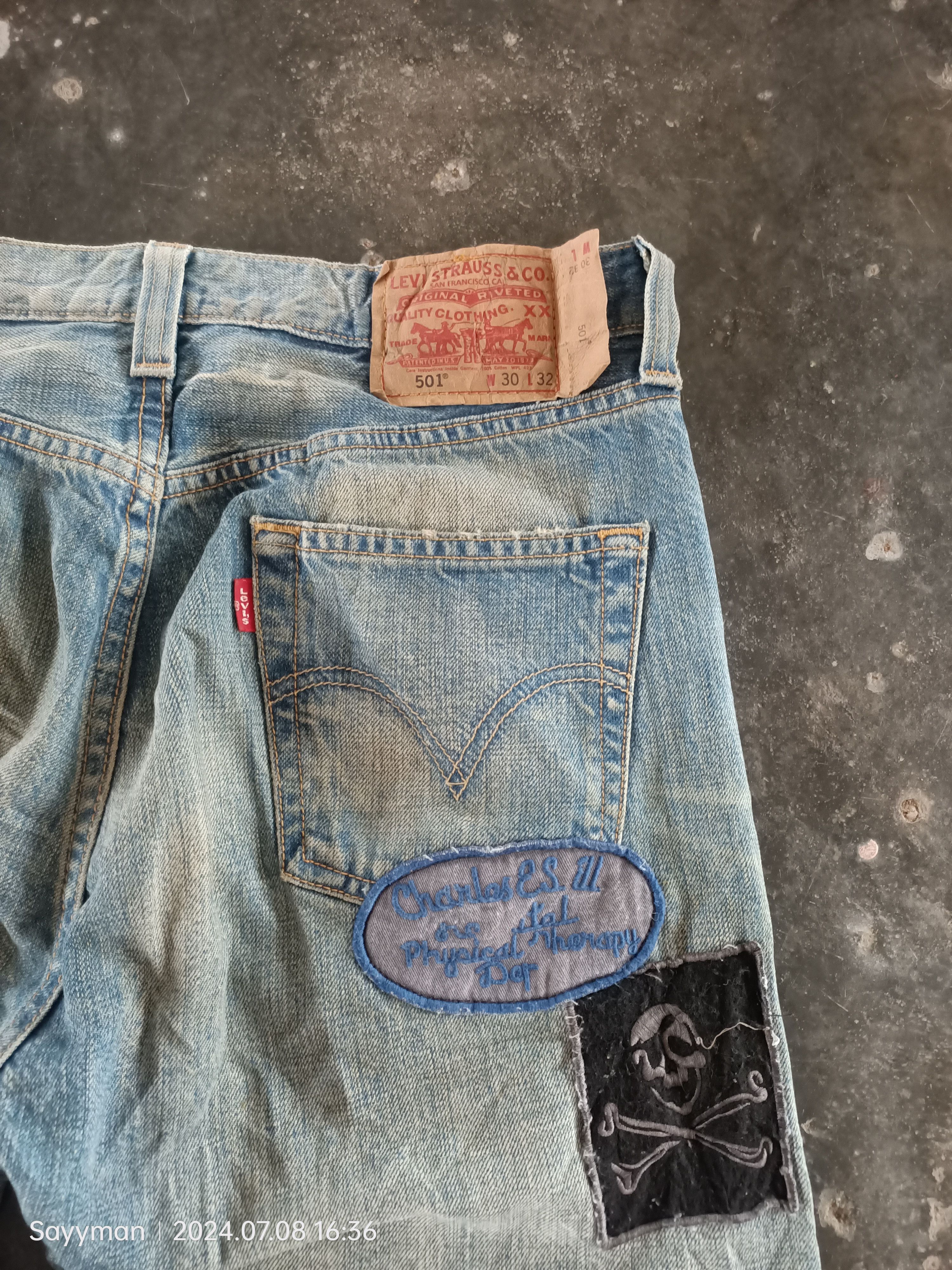 Levi's × Vintage VINTAGE LEVIS 501 DISTRESSED JEANS Size US 30 / EU 46 - 10 Thumbnail