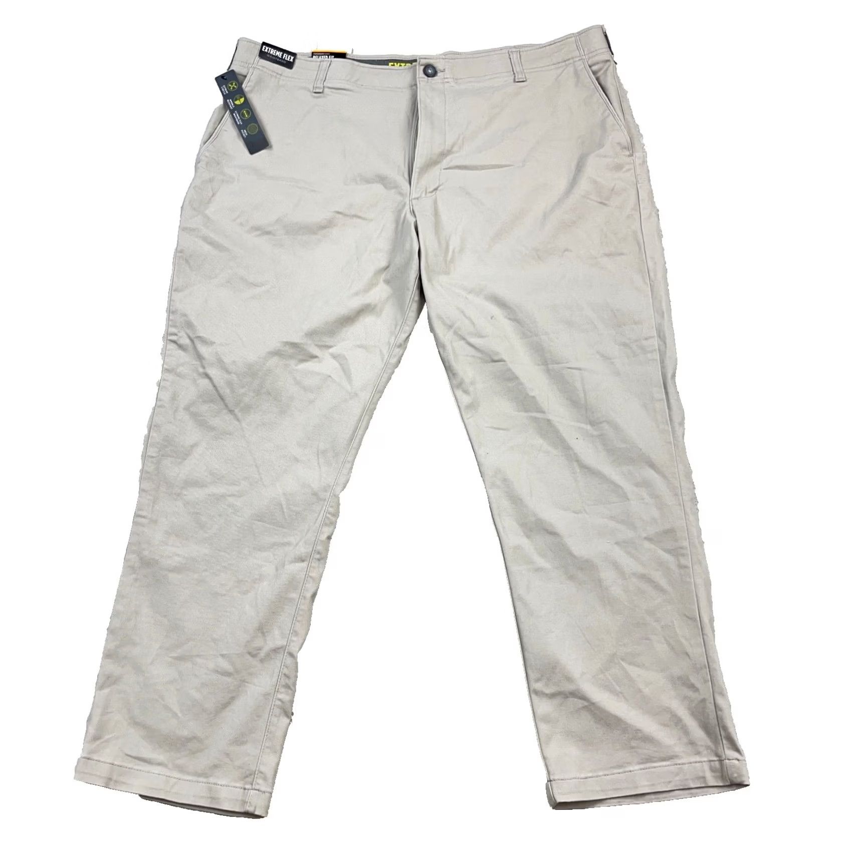 Lee Lee Chino Pants Men Relaxed Fit Straight Leg 42x30 Beige Cotton Stretch 5-Pocket Front Flat Front Wide Range of Seasons Mens Size US 42 / EU 58 - 3 Thumbnail