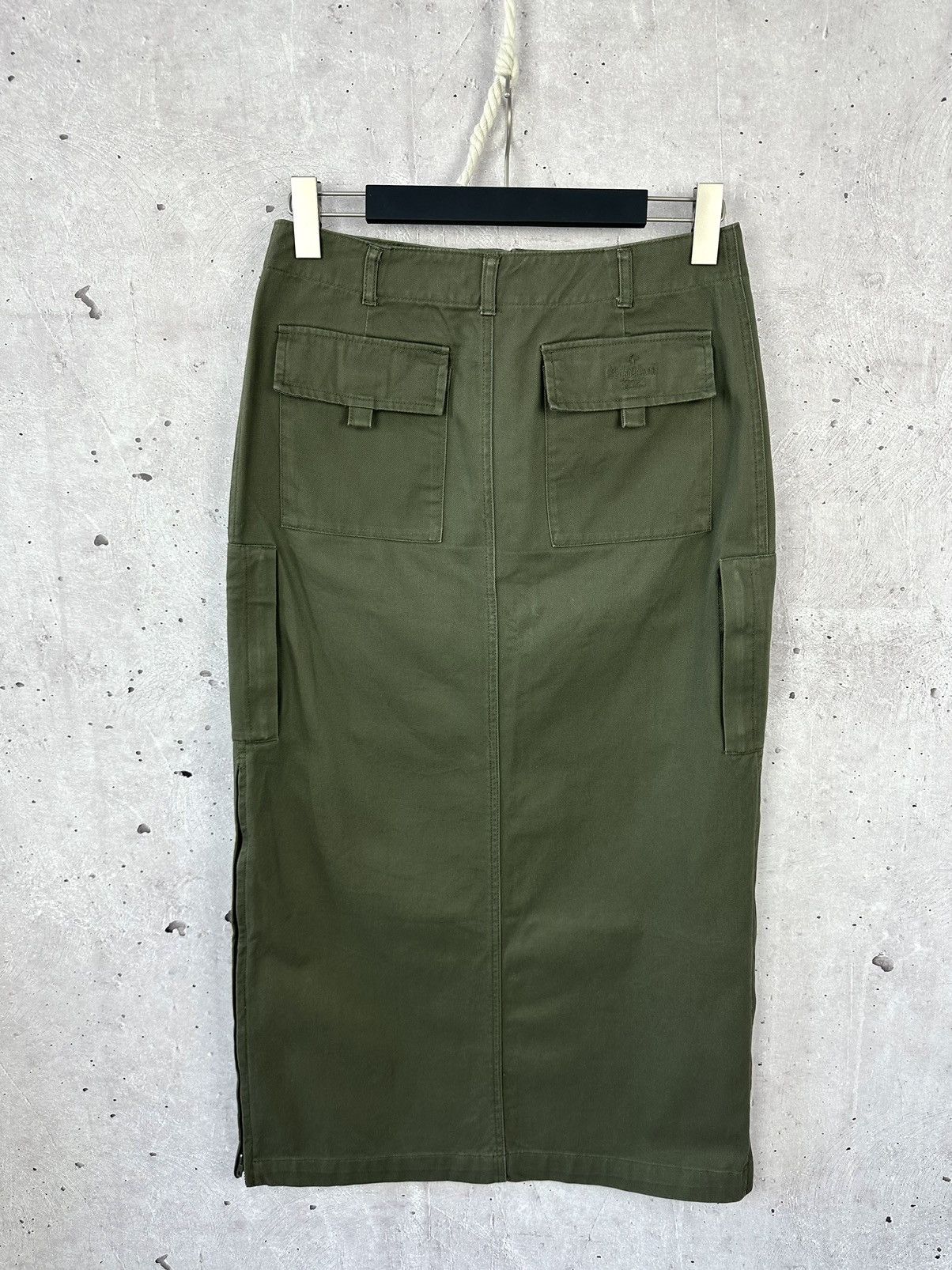 Japanese Brand × Vintage Neighborhood NYC Khaki Cargo Zipper Cotton Long Skirt Size 38" / US 16 / IT 52 - 6 Thumbnail