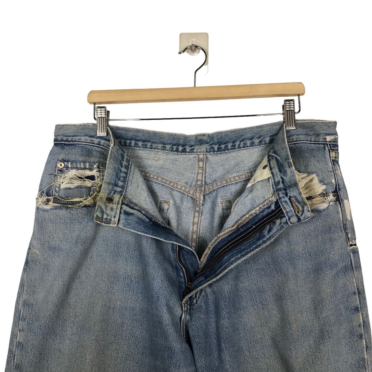 RRL Ralph Lauren 🔥VINTAGE SELVEDGES DENIM JEANS DOUBLE RL RRL DISTRESSED Size US 36 / EU 52 - 17 Thumbnail