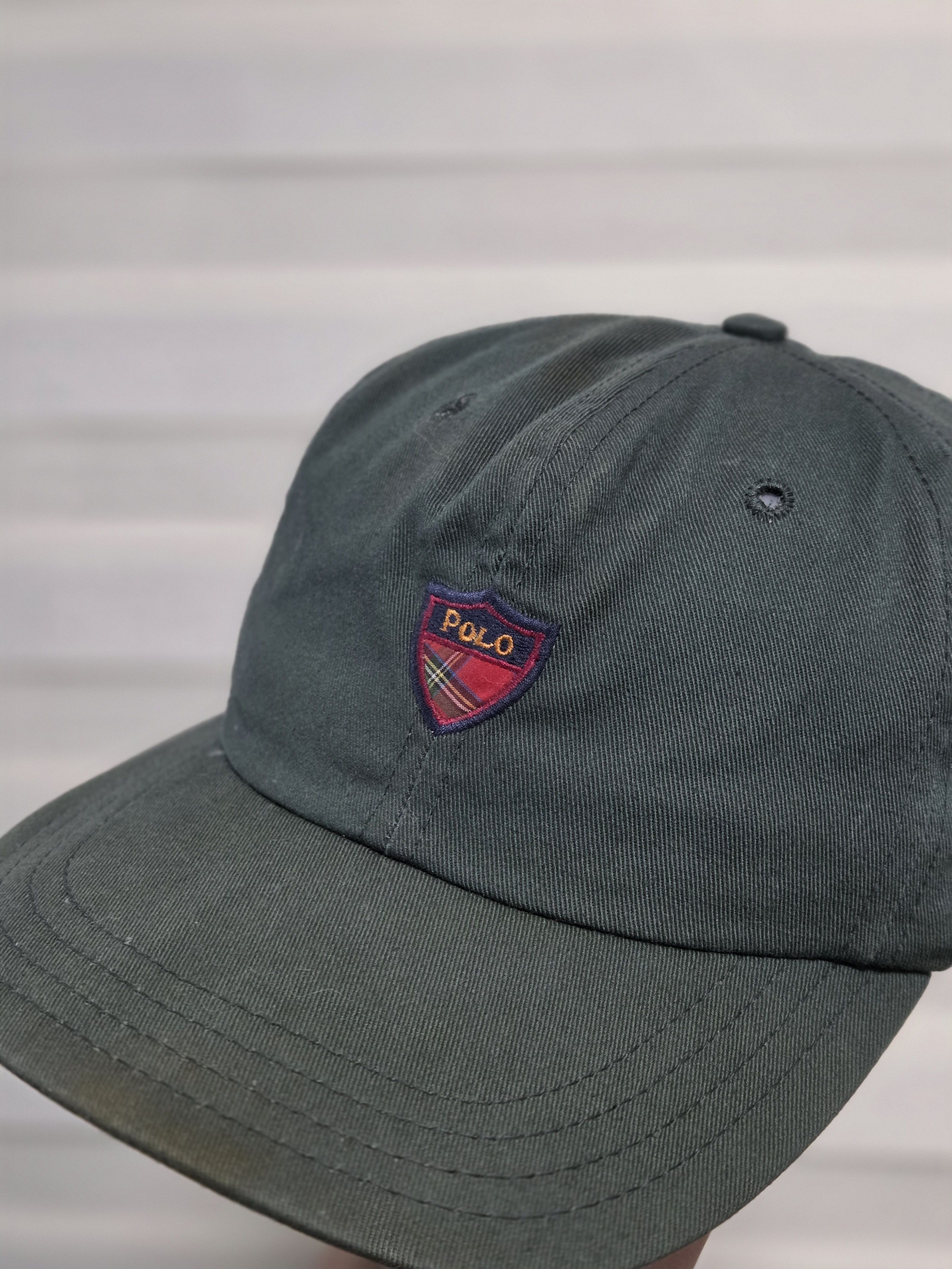 Polo Ralph Lauren Vintage Made in USA Polo Shield Embroidered Check brim hat Size ONE SIZE - 5 Thumbnail