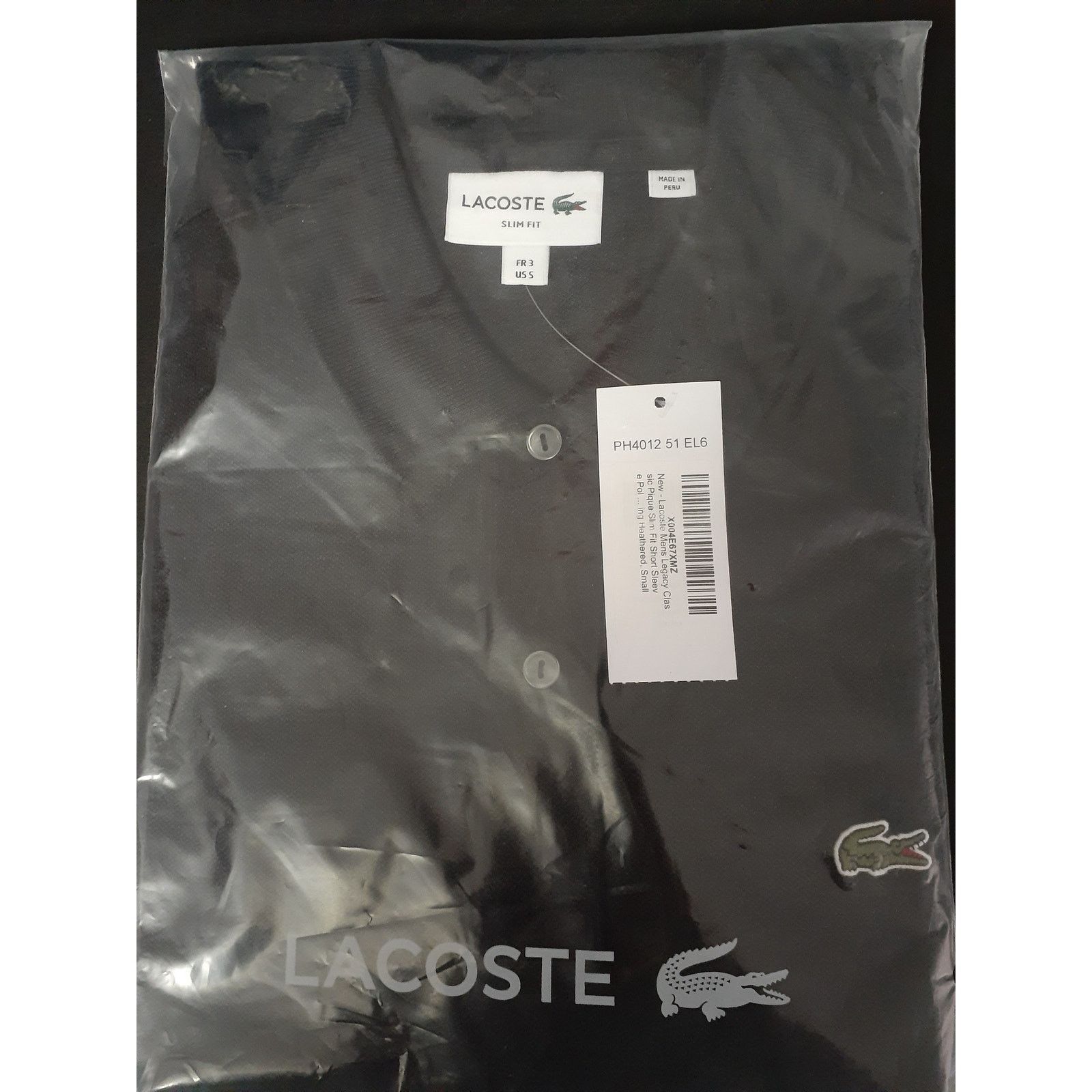 Lacoste Lacoste Mens Legacy Classic Pique Slim Fit Polo Heathered S Size US S / EU 44-46 / 1 - 2 Thumbnail