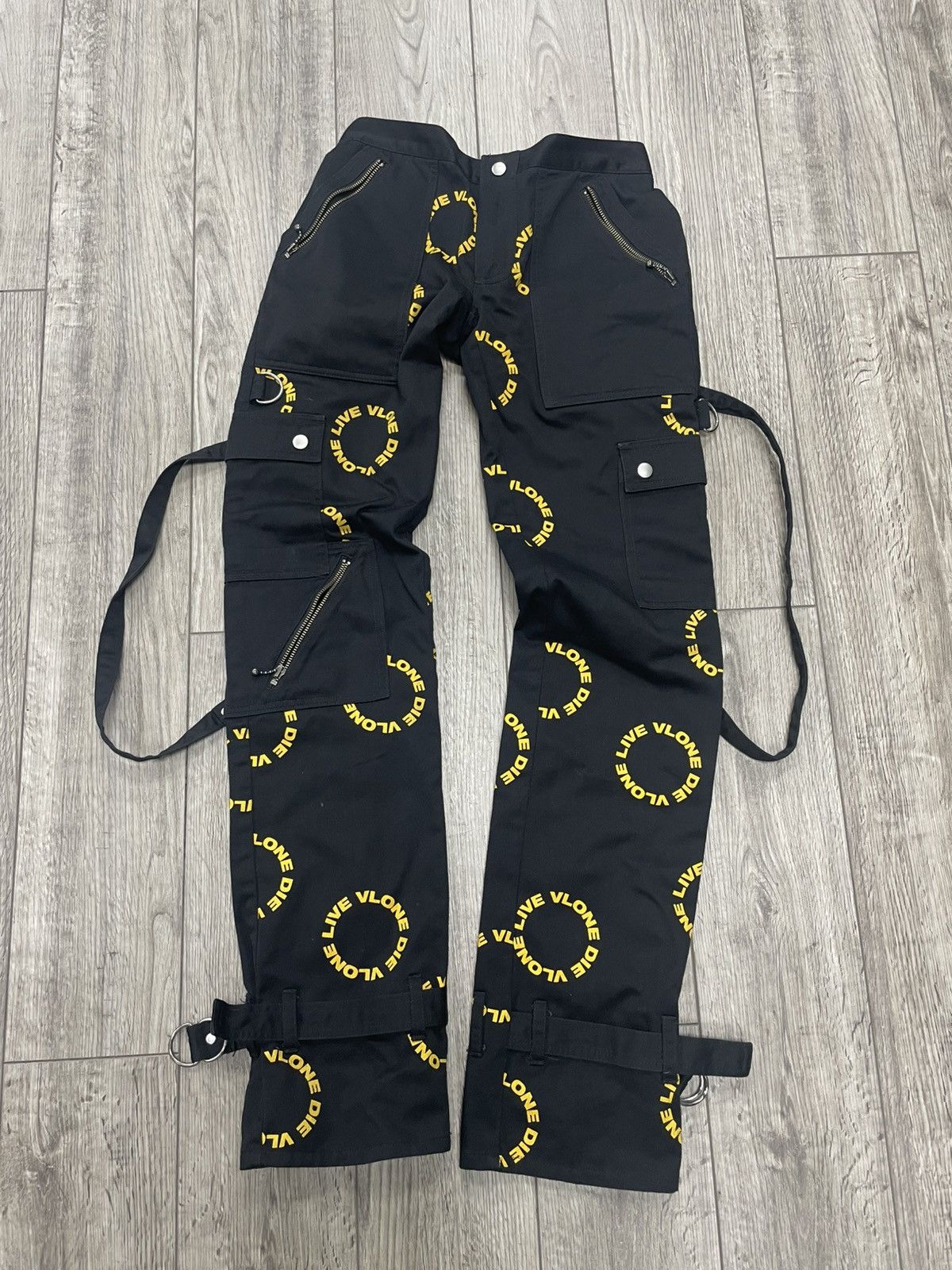 Vlone Vlone Bondage Pants- Black and Yellow | Grailed