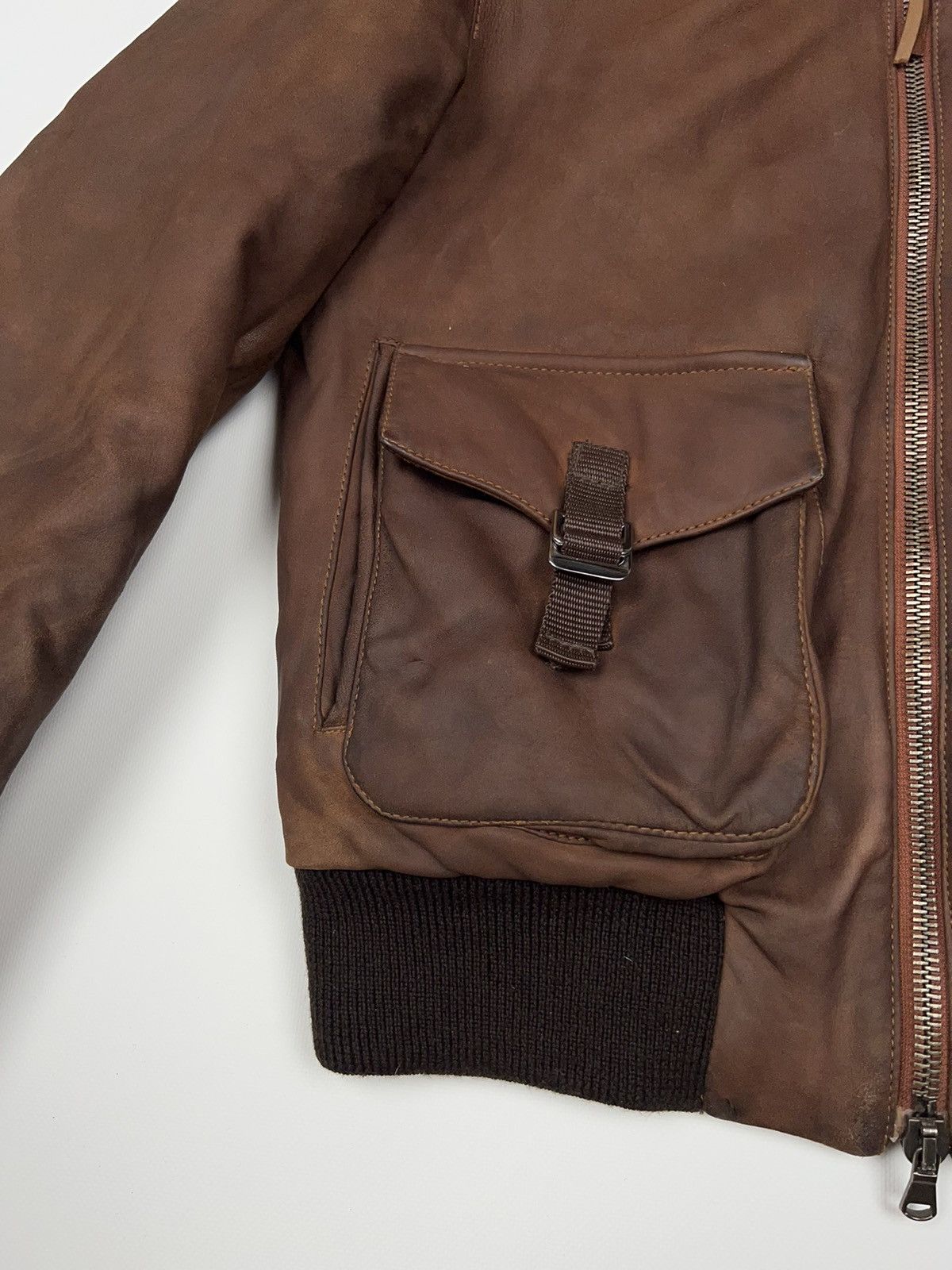 Pal Zileri Pal Zileri Lab Leather Hooded Bomber Jacket Aviator Fly Size US M / EU 48-50 / 2 - 11 Thumbnail