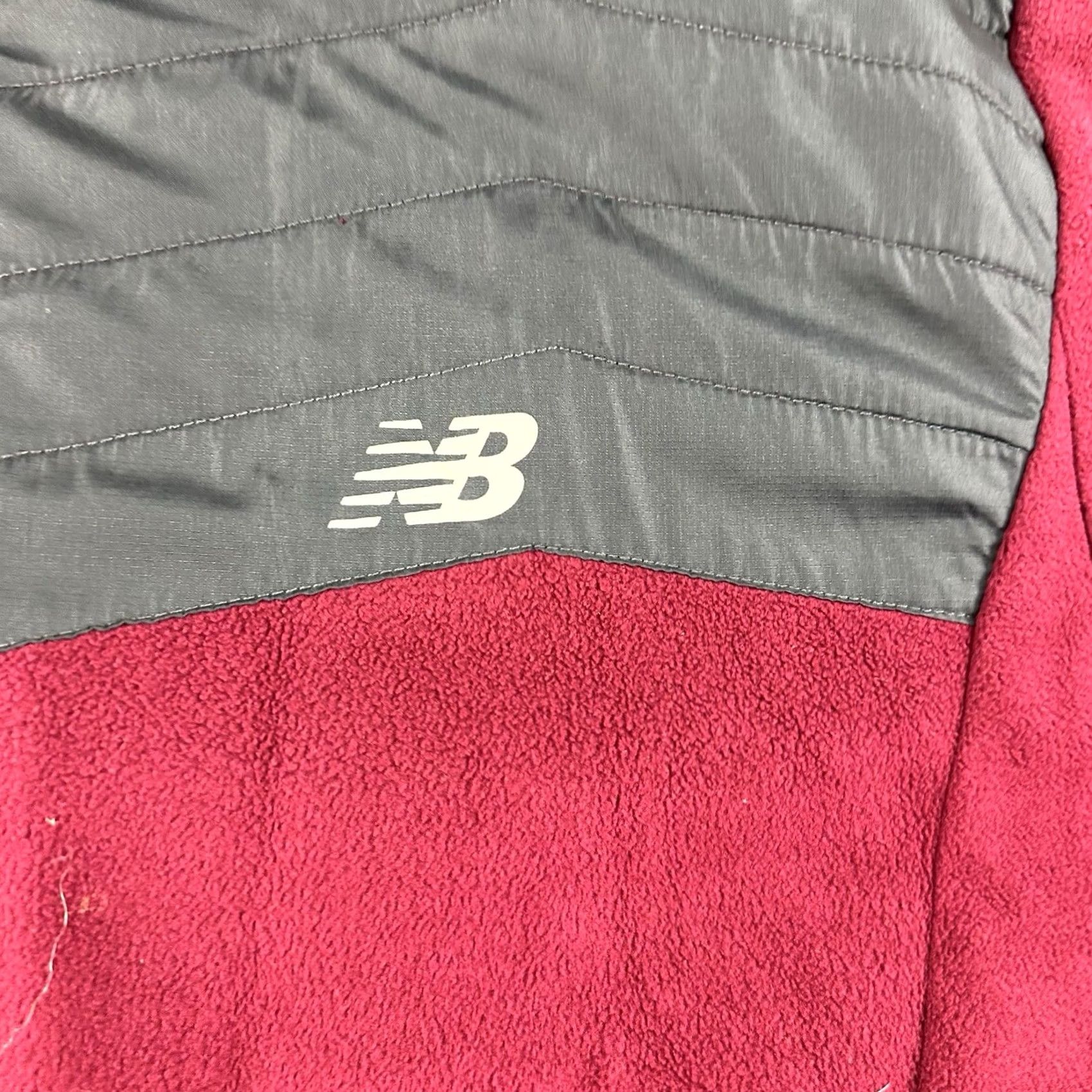 New Balance New Balance Full Zip Fleece Jacket Maroon Gray Mens M Multicolor Running & Jogging Jacket Zip Size US M / EU 48-50 / 2 - 4 Thumbnail