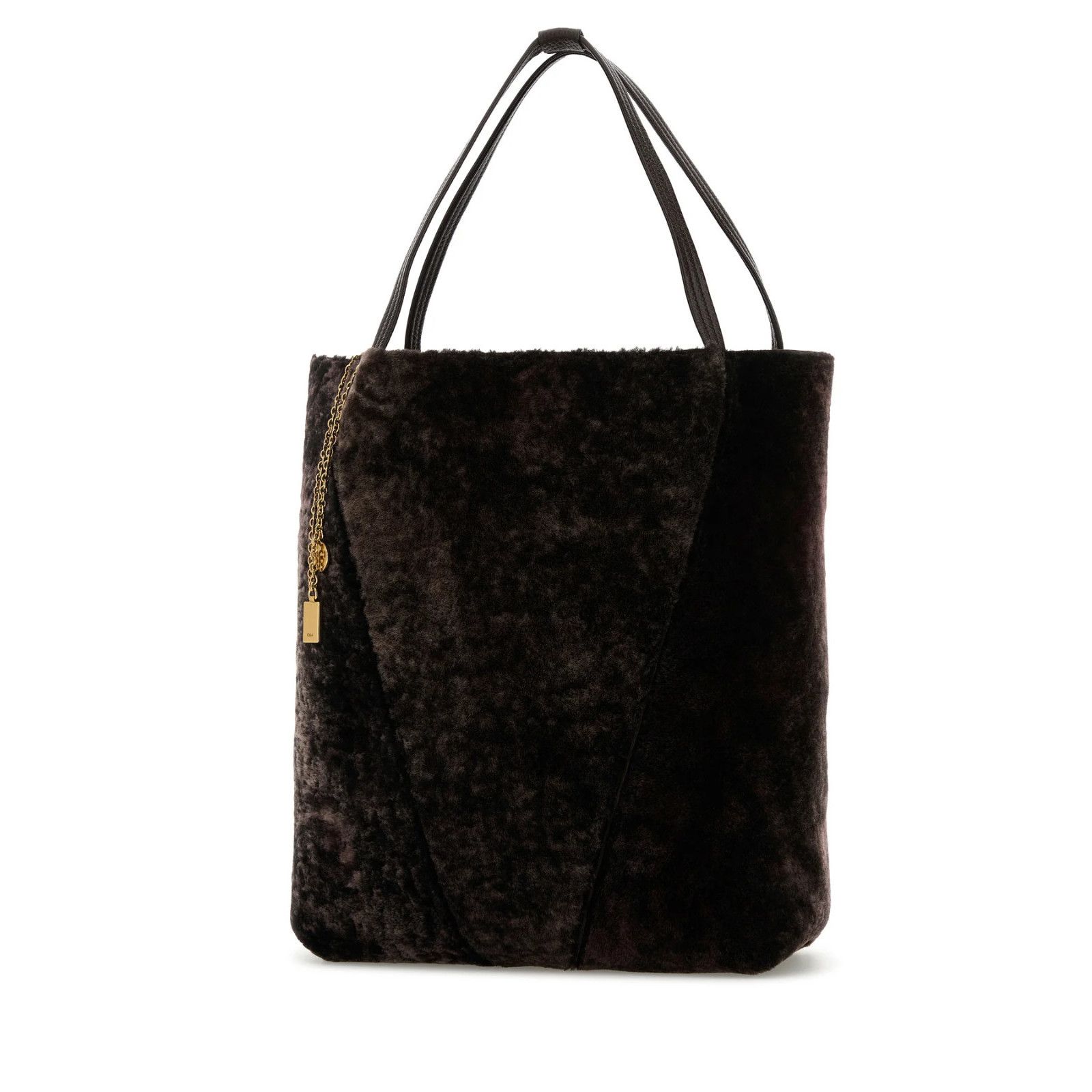 Chloe Chloe Large Spin Kohl Brown Shearling Tote Bag New & Authent Size ONE SIZE - 2 Thumbnail