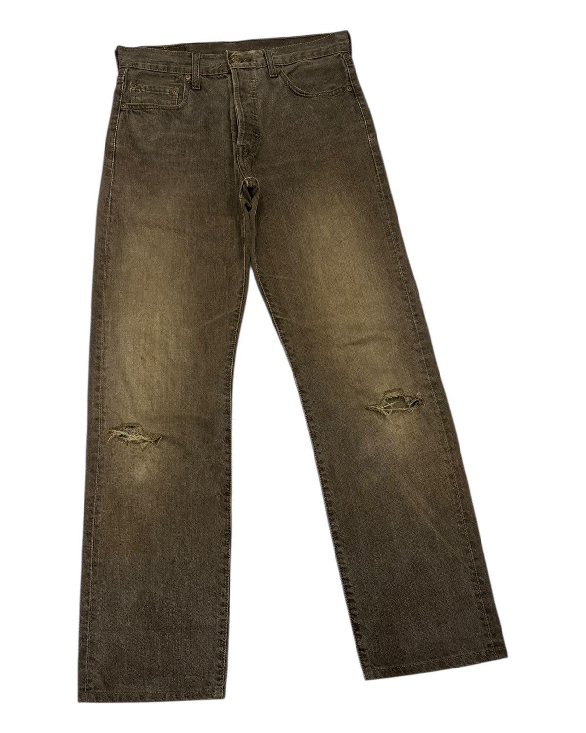 Kapital THRASHED Rusty Brown Levis 501 Distress Denim Rick Owens Size US 30 / EU 46 - 5 Thumbnail
