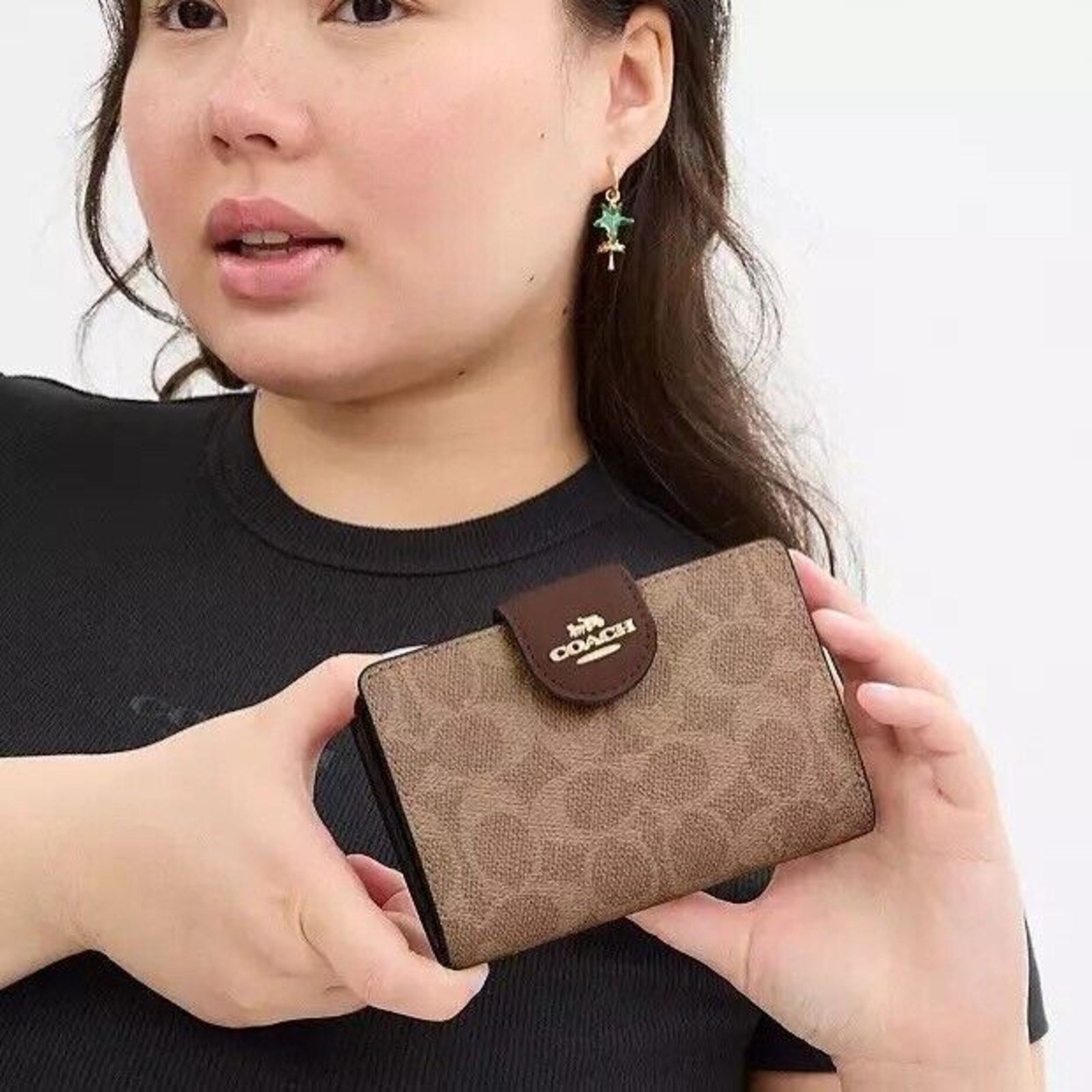 Coach NWT 2024 NEW Coach Medium Corner Zip Wallet Signature Canvas Size ONE SIZE - 3 Thumbnail