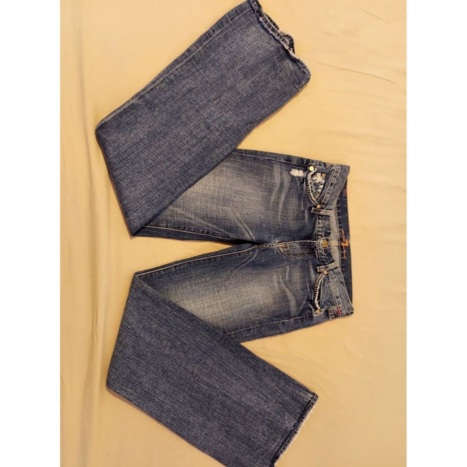 7 For All Mankind Womens 7 For All Mankind Jeans 28 Denim Flare Blue Regular Jeans Womens 28 Denim Flared Flare Jeans Size 28" / US 6 / IT 42 - 4 Thumbnail