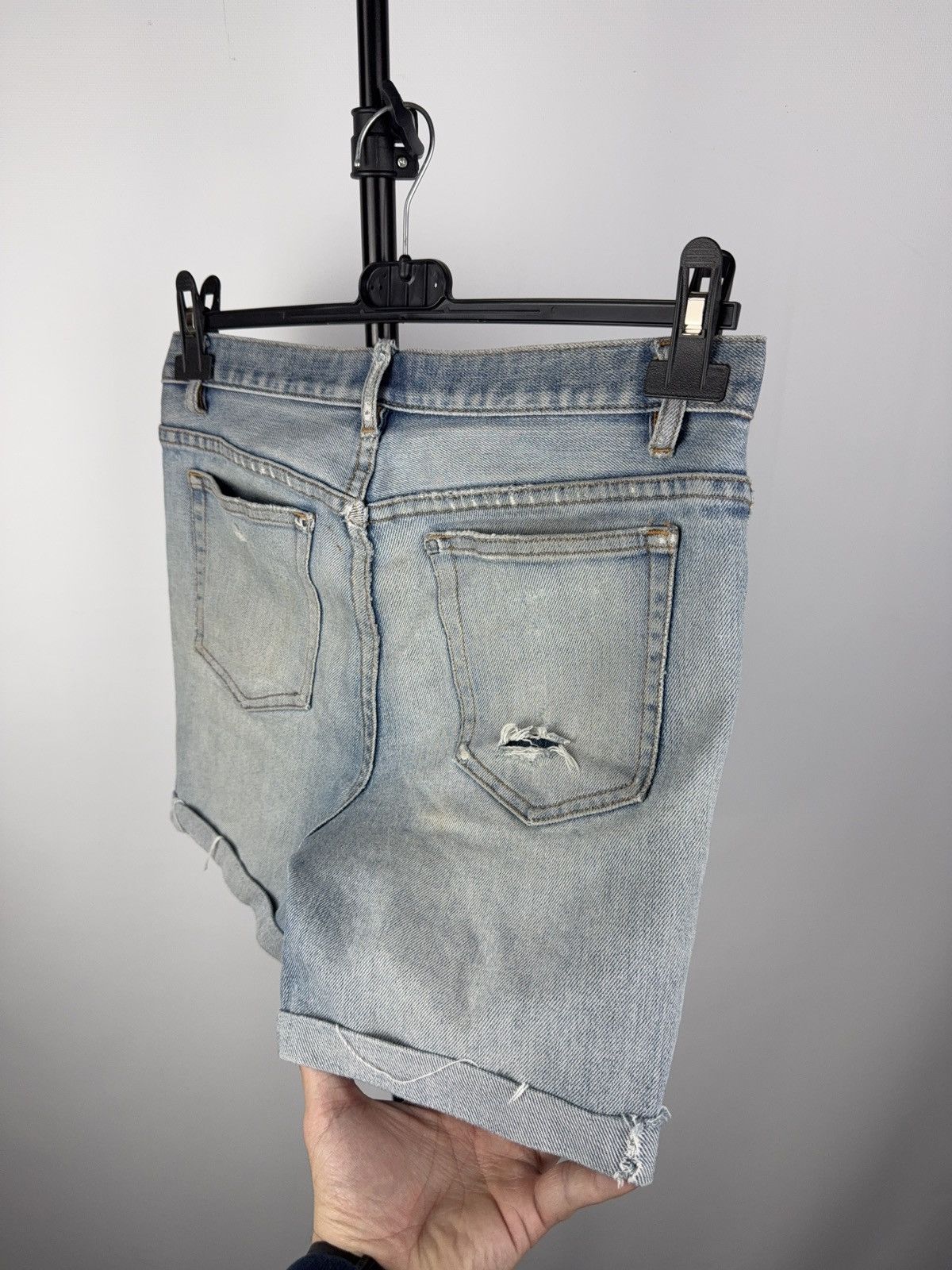 A.P.C. × Designer Vintage 00s Y2K A.P.C Distressed Denim shorts Size 28" / US 6 / IT 42 - 6 Thumbnail