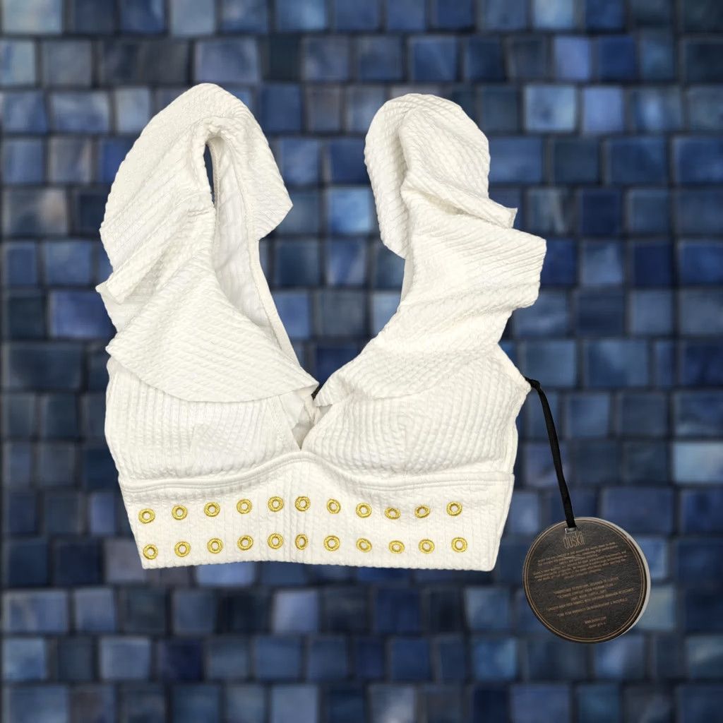 Vintage Duskii Bikini Swimsuit Womens XS White Sunrise Ruffle High-Waisted 2PC New Size ONE SIZE - 1 Thumbnail