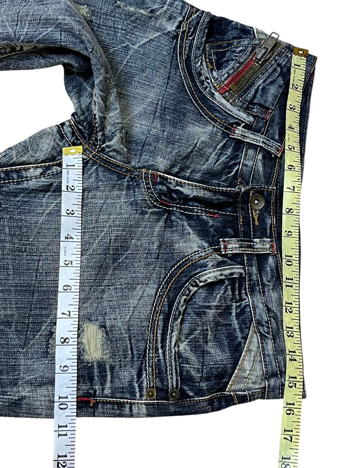 semanticdesign SICK🔥VINTAGE SEMANTIC DESIGN JAPAN DISTRESSED FLARED JEANS Size US 31 - 14 Thumbnail