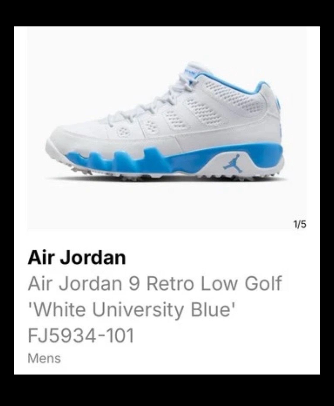 no box Size 8 FJ5934-101 Men’s Size 8 Nike Air Jordan 9 Retro Low Golf Shoes Amazon.com | Air Jordan 9 G Golf Shoes (FJ5934-101, White  main image 3